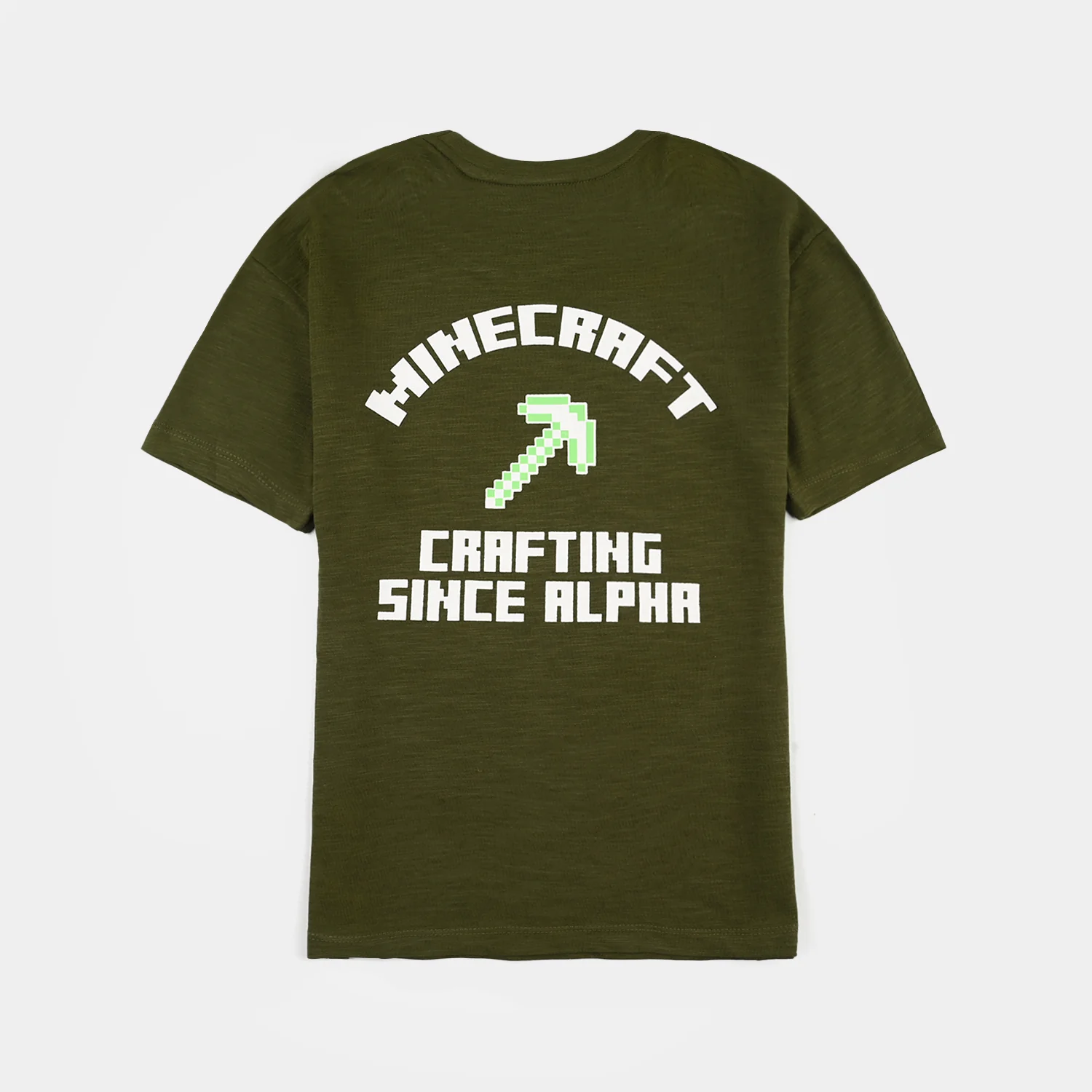 Boys Slub Jersey T-Shirt (Minecraft) - Chive Green - Image 5