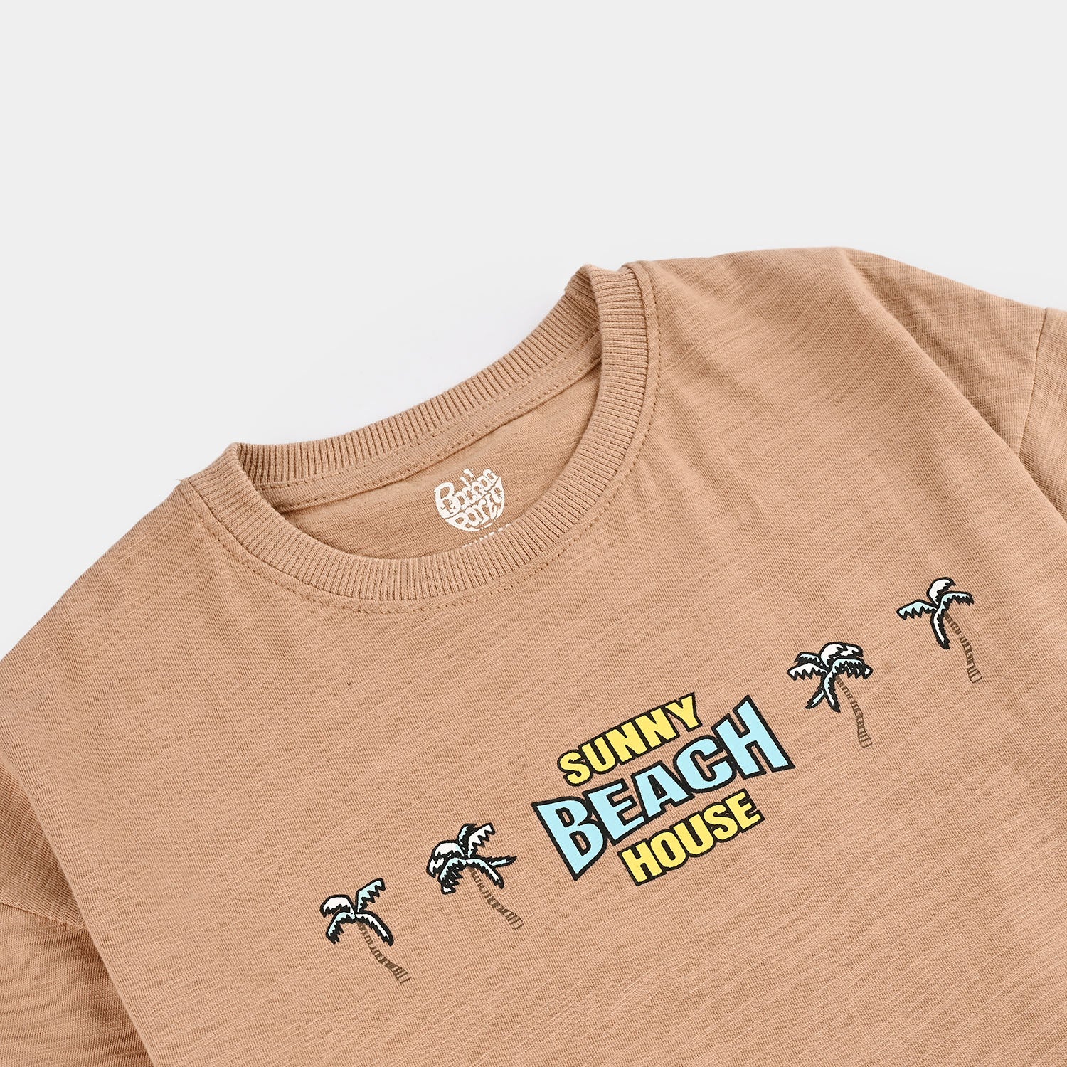 Boys Slub Jersey T-Shirt (Sunny Beach) - Brown - Image 2