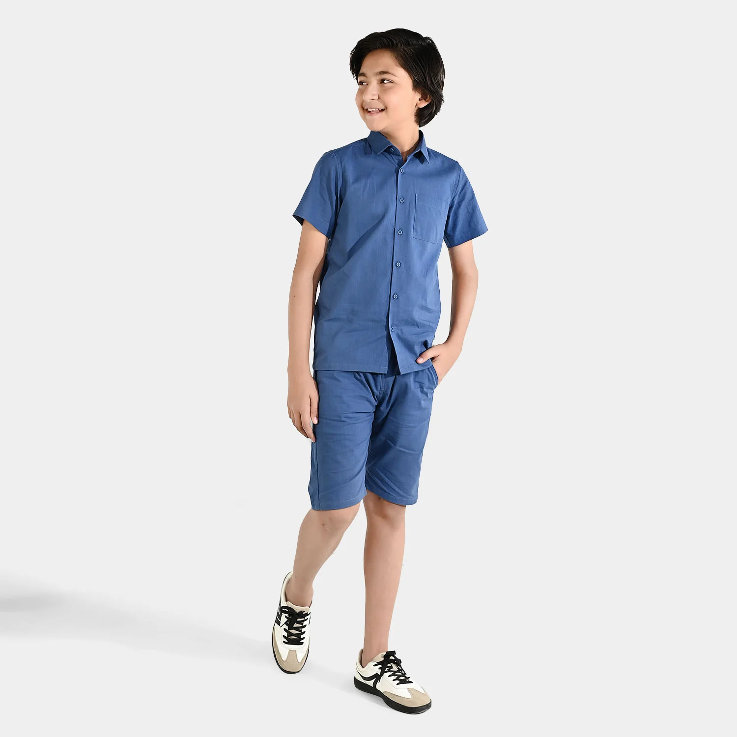 Boys Slub Jersey Woven Suit (Chilling All Day) - Blue - Image 2