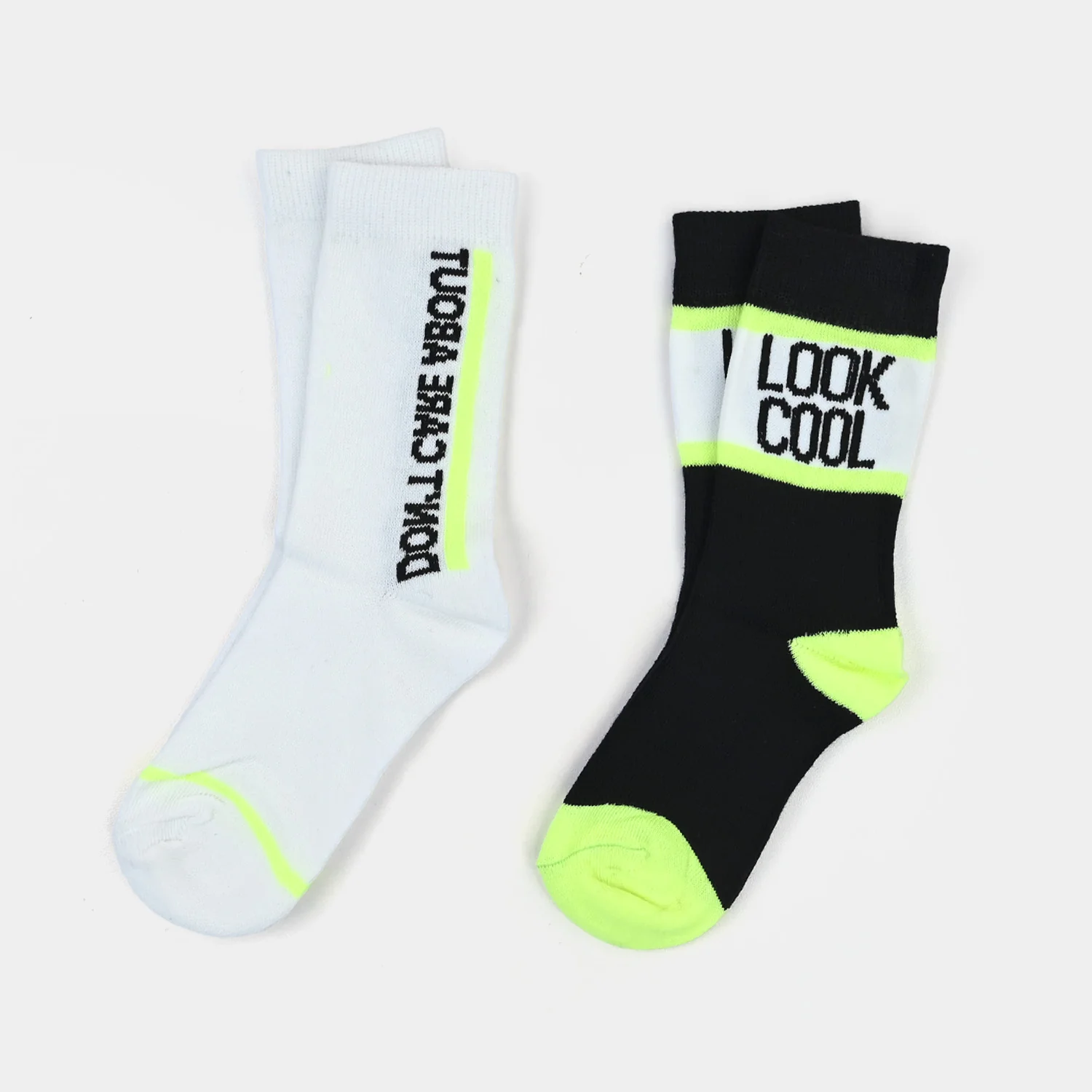 Boys Cotton Socks Pack of 2 Look Cool – White/Black