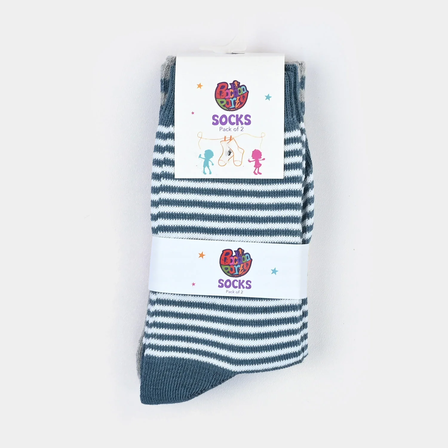 Boys Cotton Socks Pack of 2 – Striped - Image 2