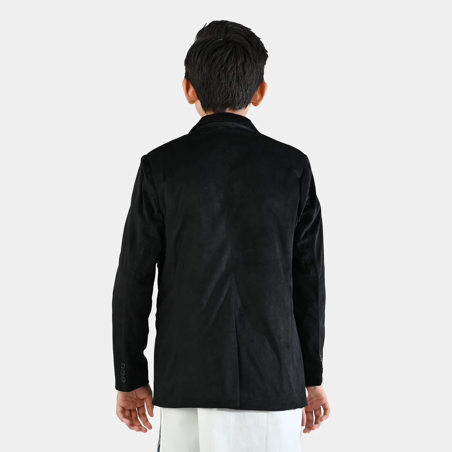 Boys Suede Blazer - Black - Image 5