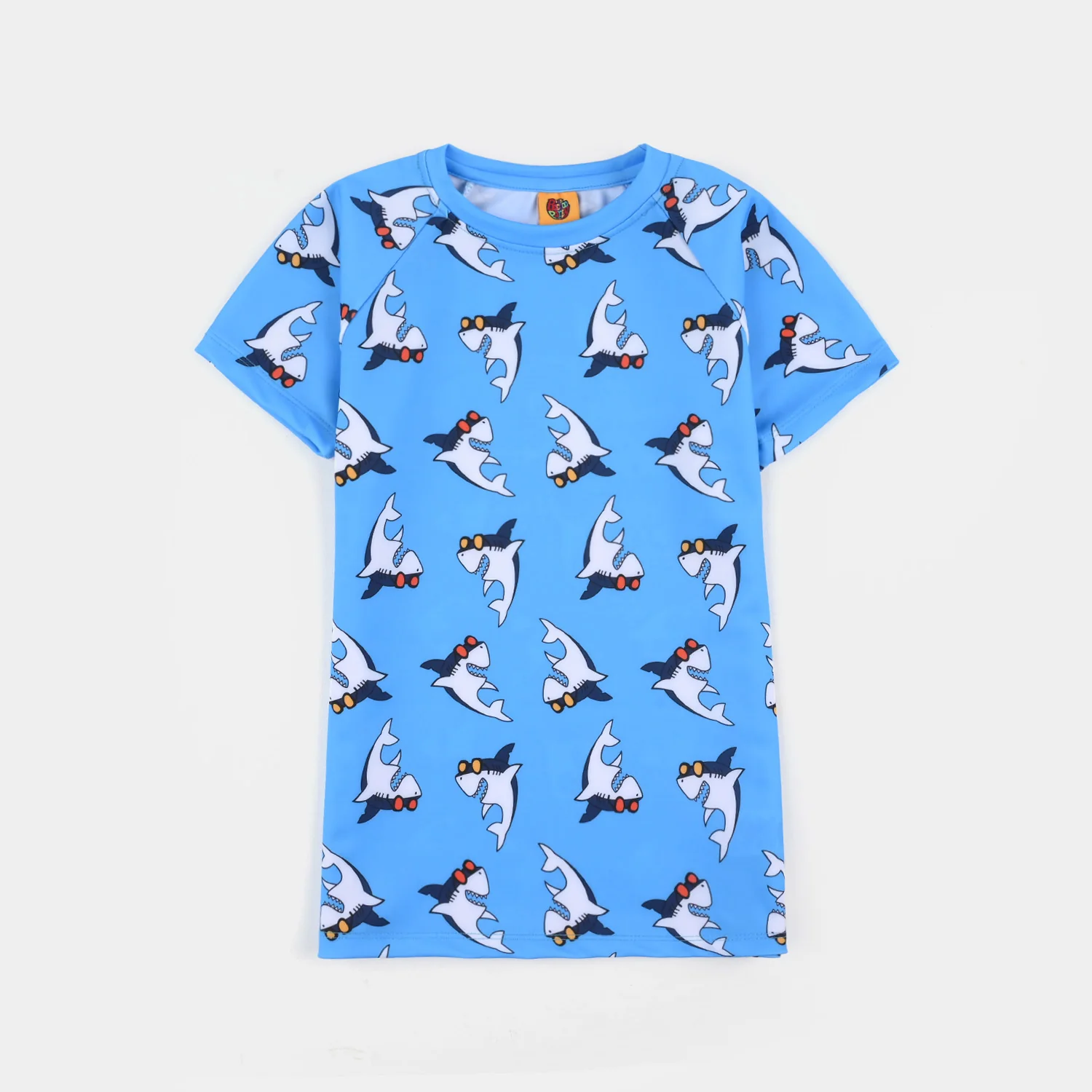 Boys Polyester Swimming 2-Piece Suit (Shark) - Blue - Image 2