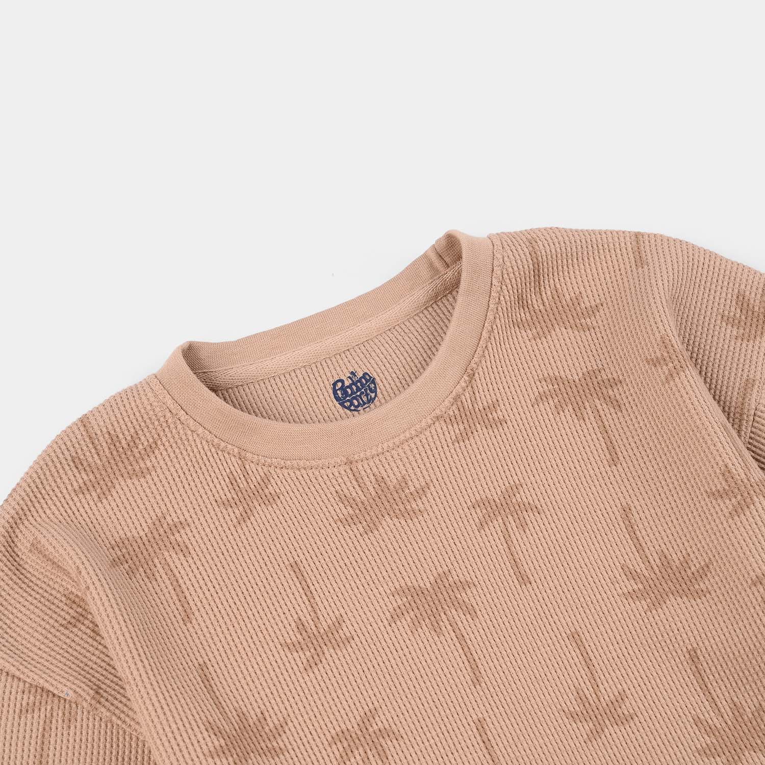 Boys Thermal T-Shirt (Palm Tree) - Beige/Brown - Image 2