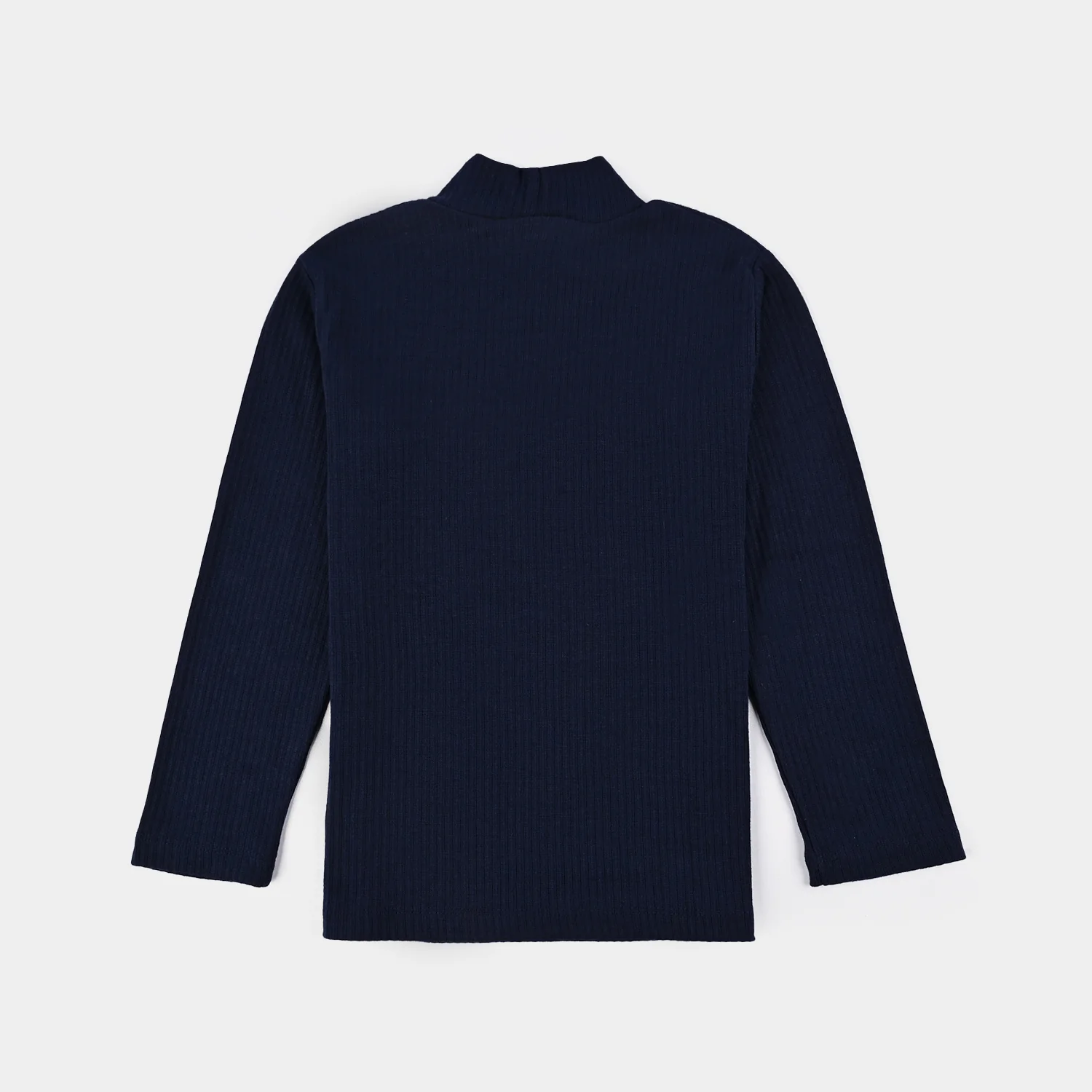 Boys Rib Turtle Neck T-Shirt - NAVY - Image 3