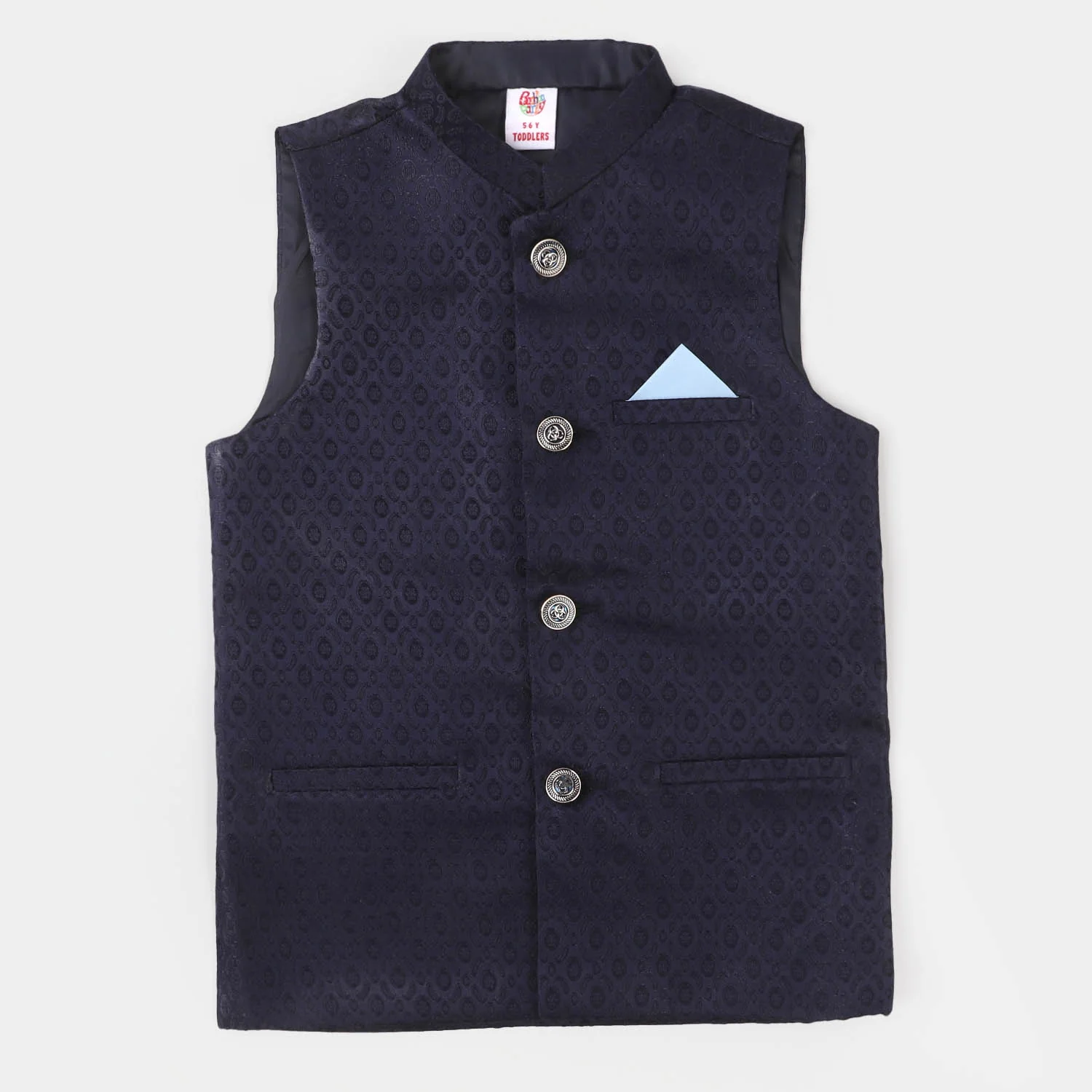 Boys Viscose Waist Coat - Navy Blue - Image 5