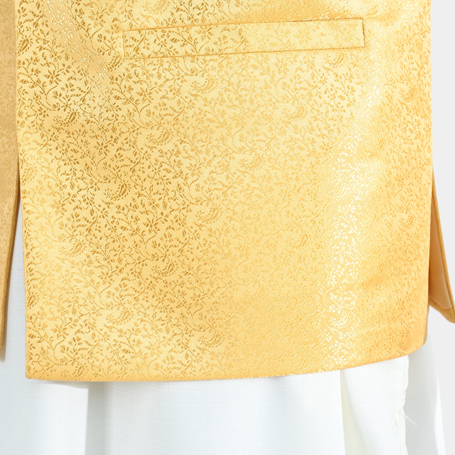 Boys Poly Viscose Waistcoat (Essential)-Yellow - Image 4