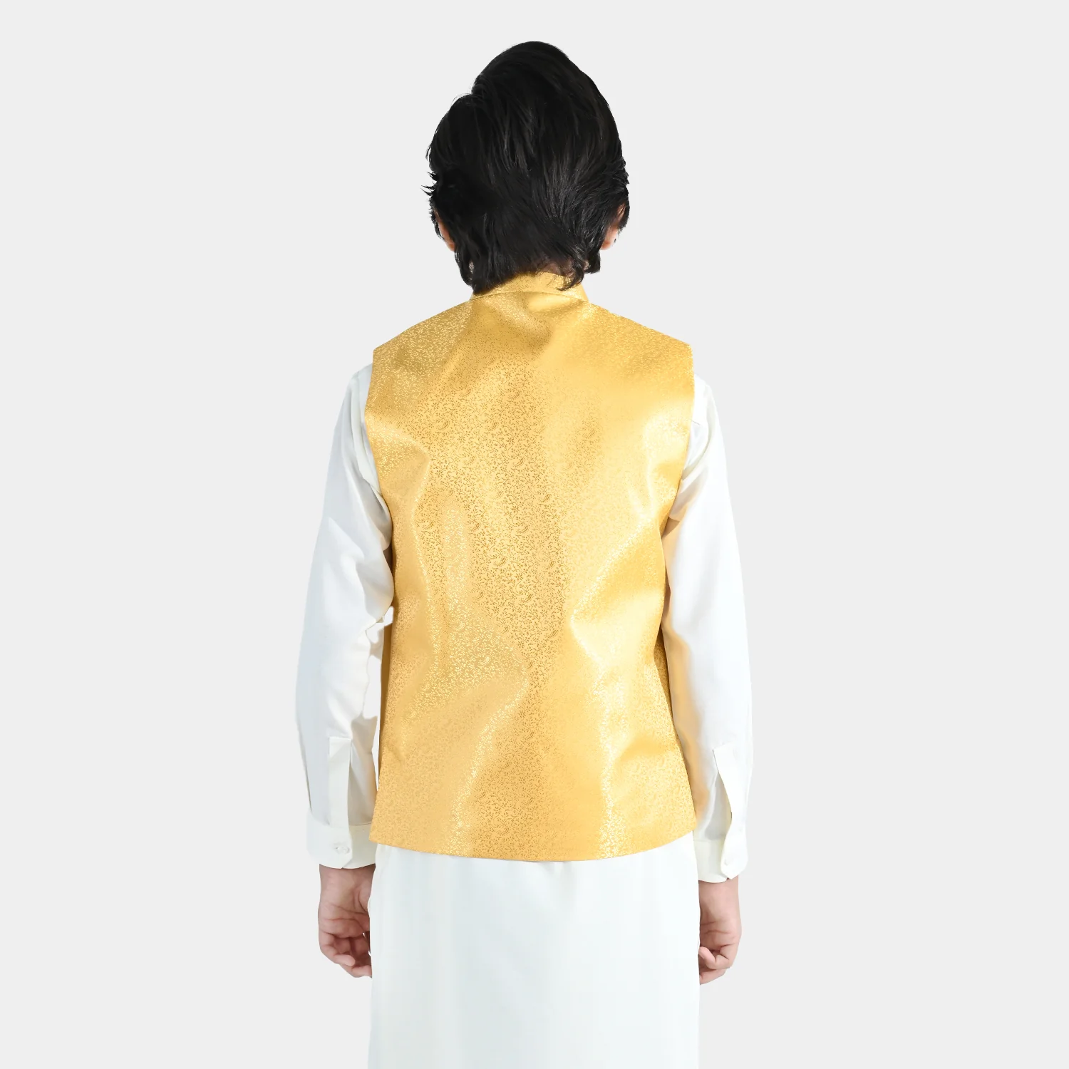 Boys Poly Viscose Waistcoat (Essential)-Yellow - Image 5