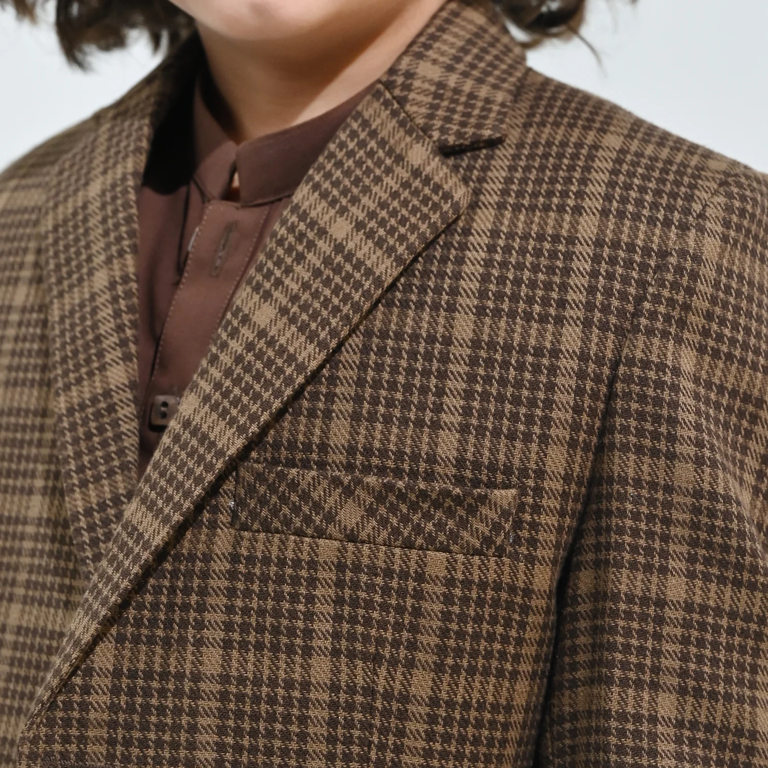 Boys Wool Blazer (Patch) - BROWN - Image 4
