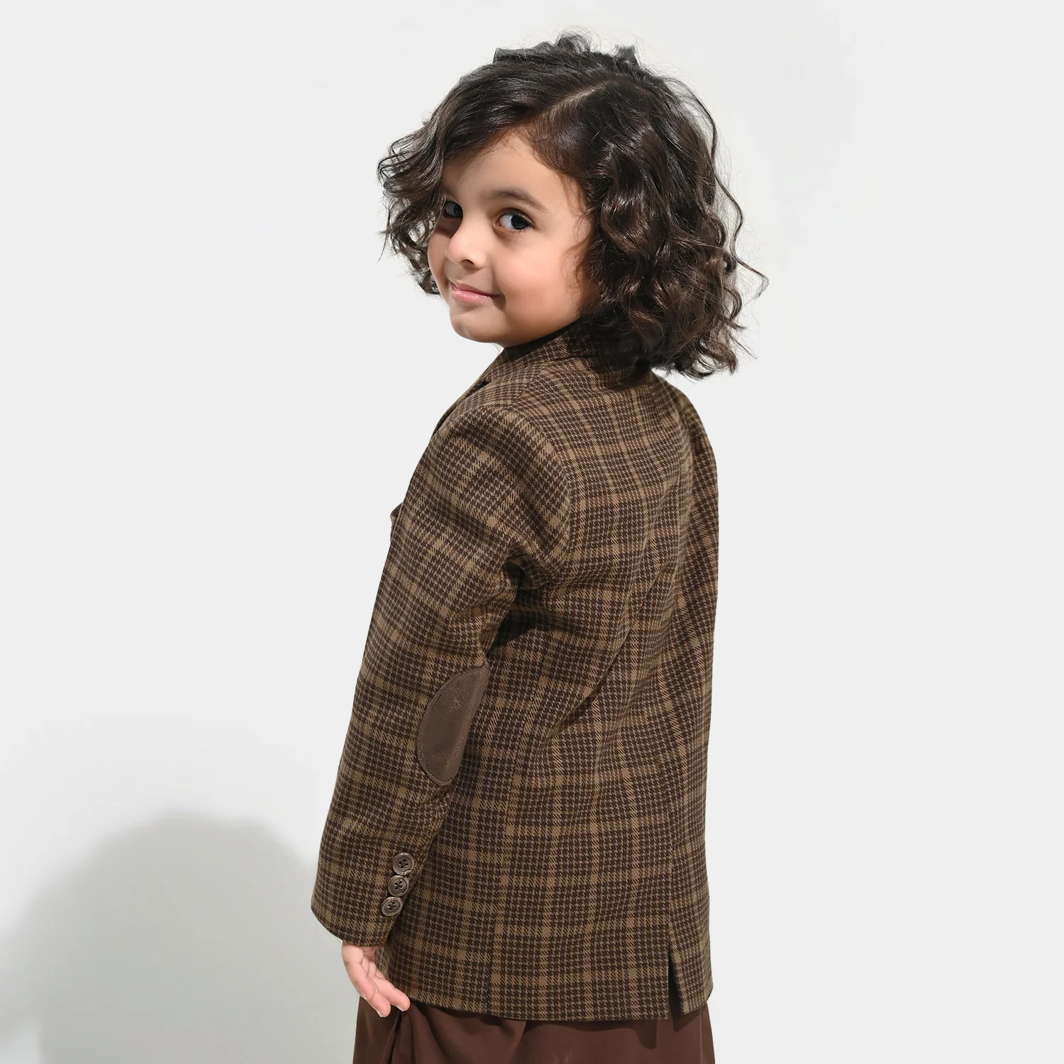 Boys Wool Blazer (Patch) - BROWN - Image 5