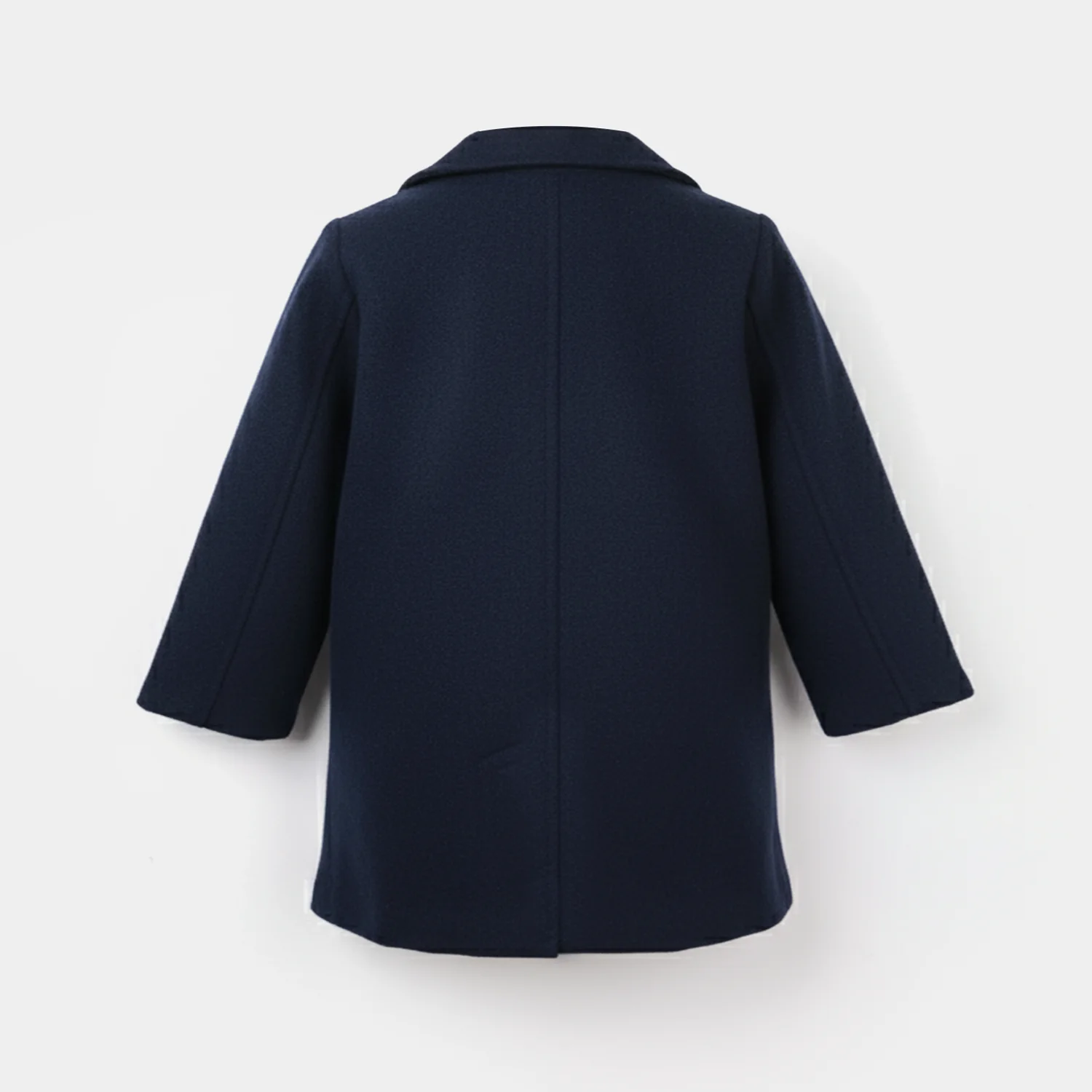 Boys Wool Trench Coat Horn - NAVY - Image 4