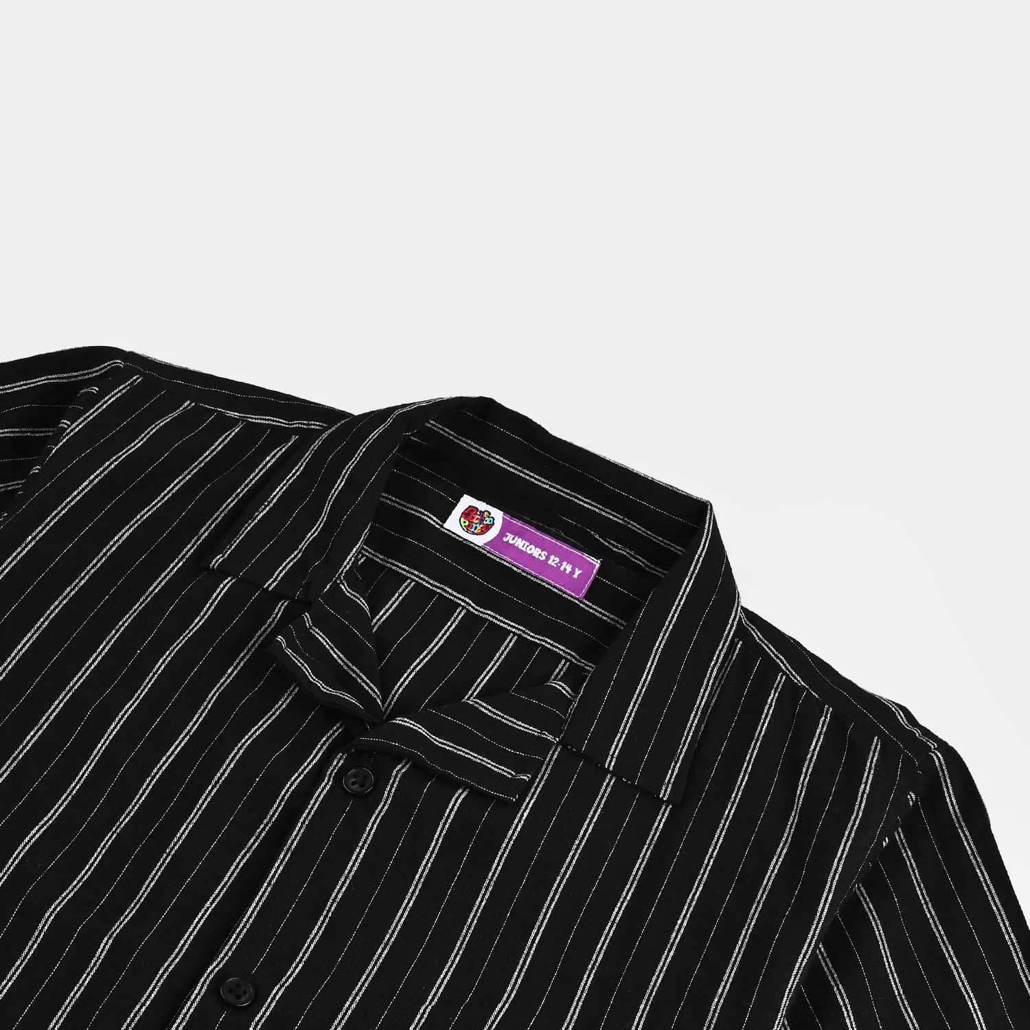 Boys Yarn Casual Dyed Shirt (Game Over) - Black - Image 2