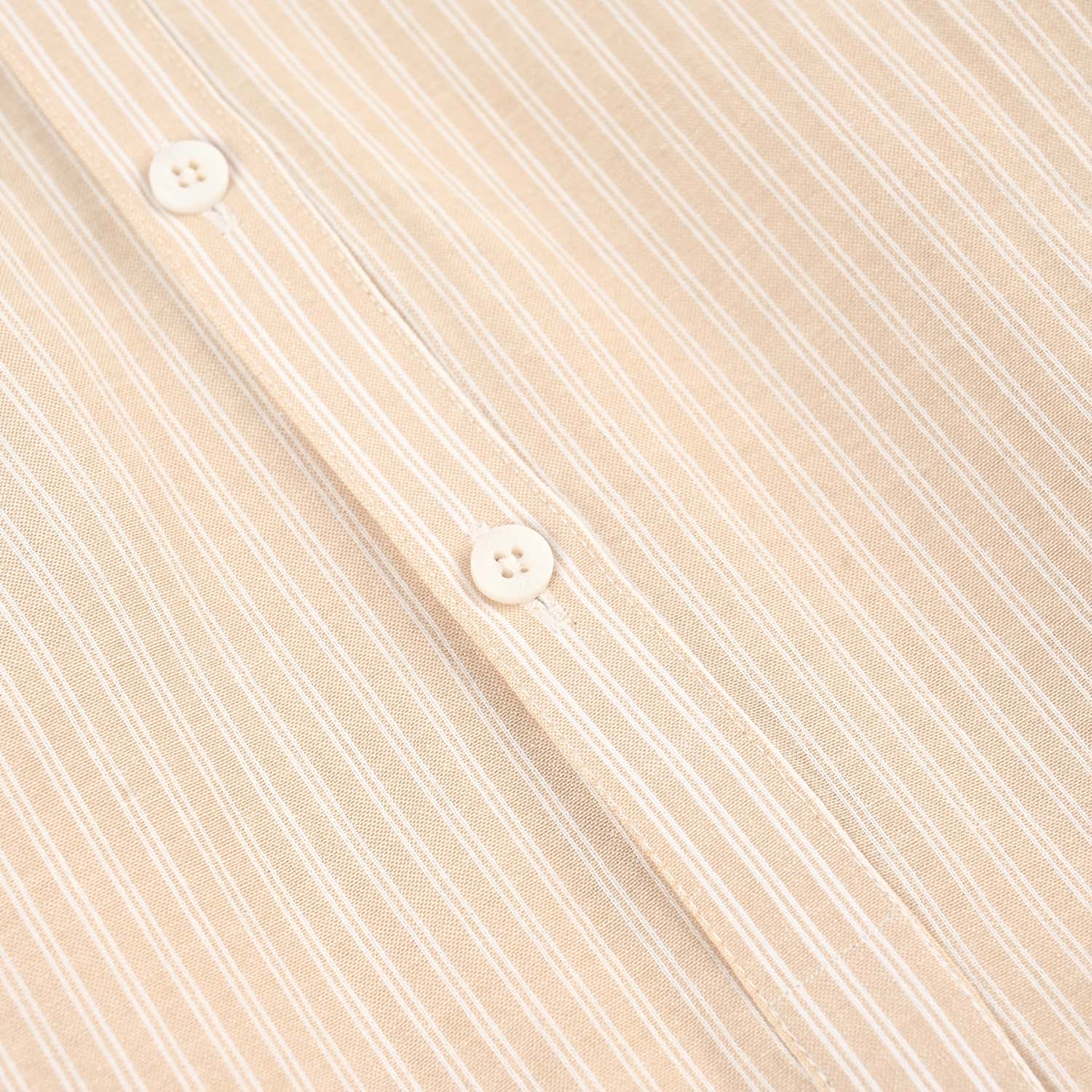 Boys Yarn Dyed Basic Kurta (Stripe) - Beige - Image 3