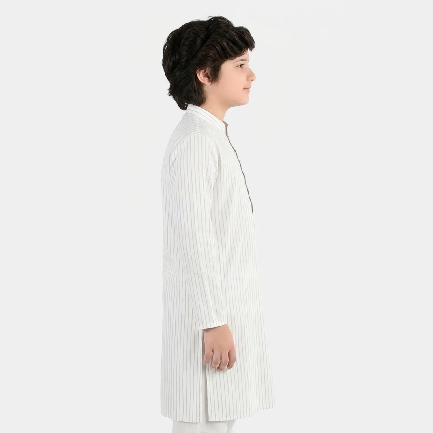 Boys Yarn Dyed Kurta (Blue Stripe) - Image 2