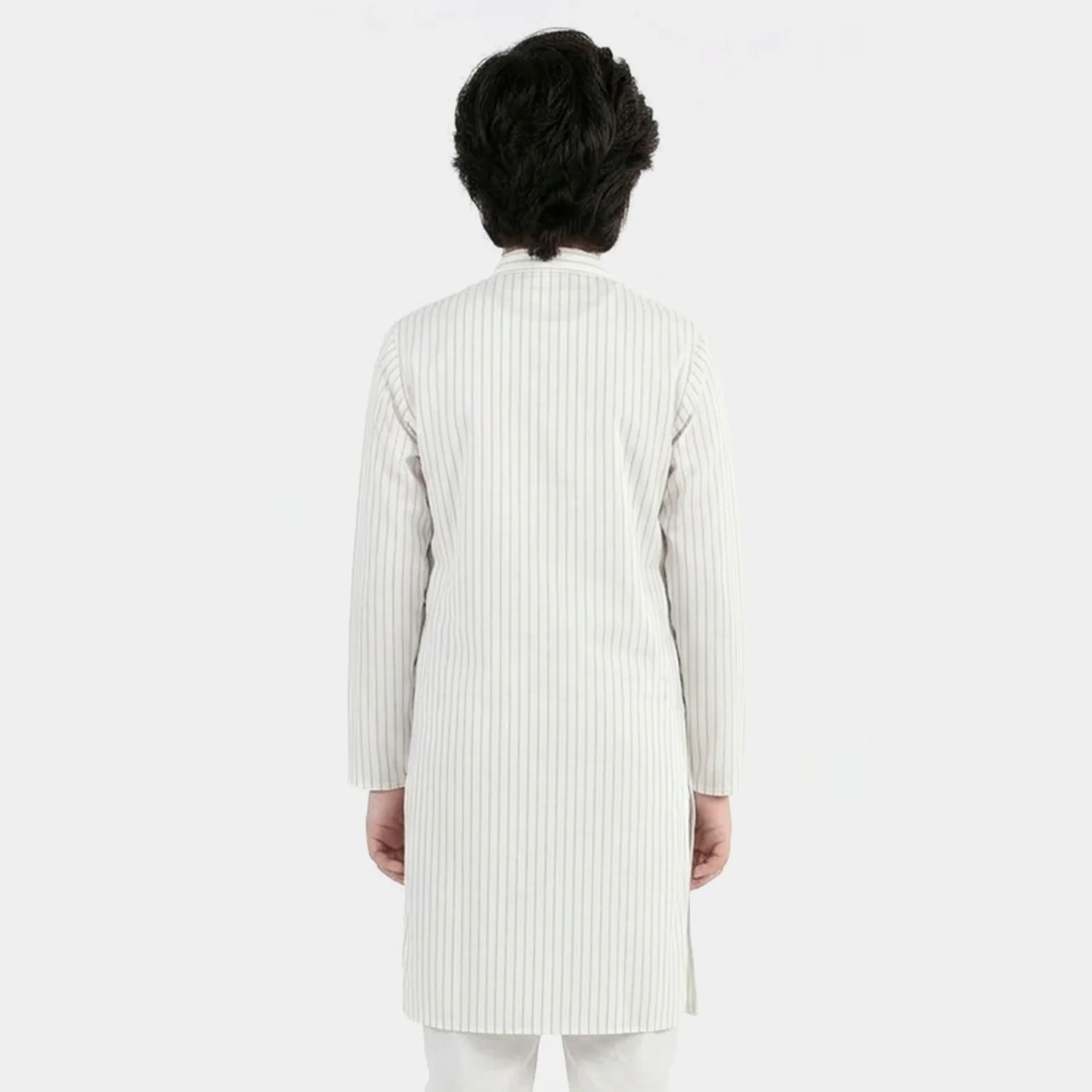 Boys Yarn Dyed Kurta (Blue Stripe) - Image 4