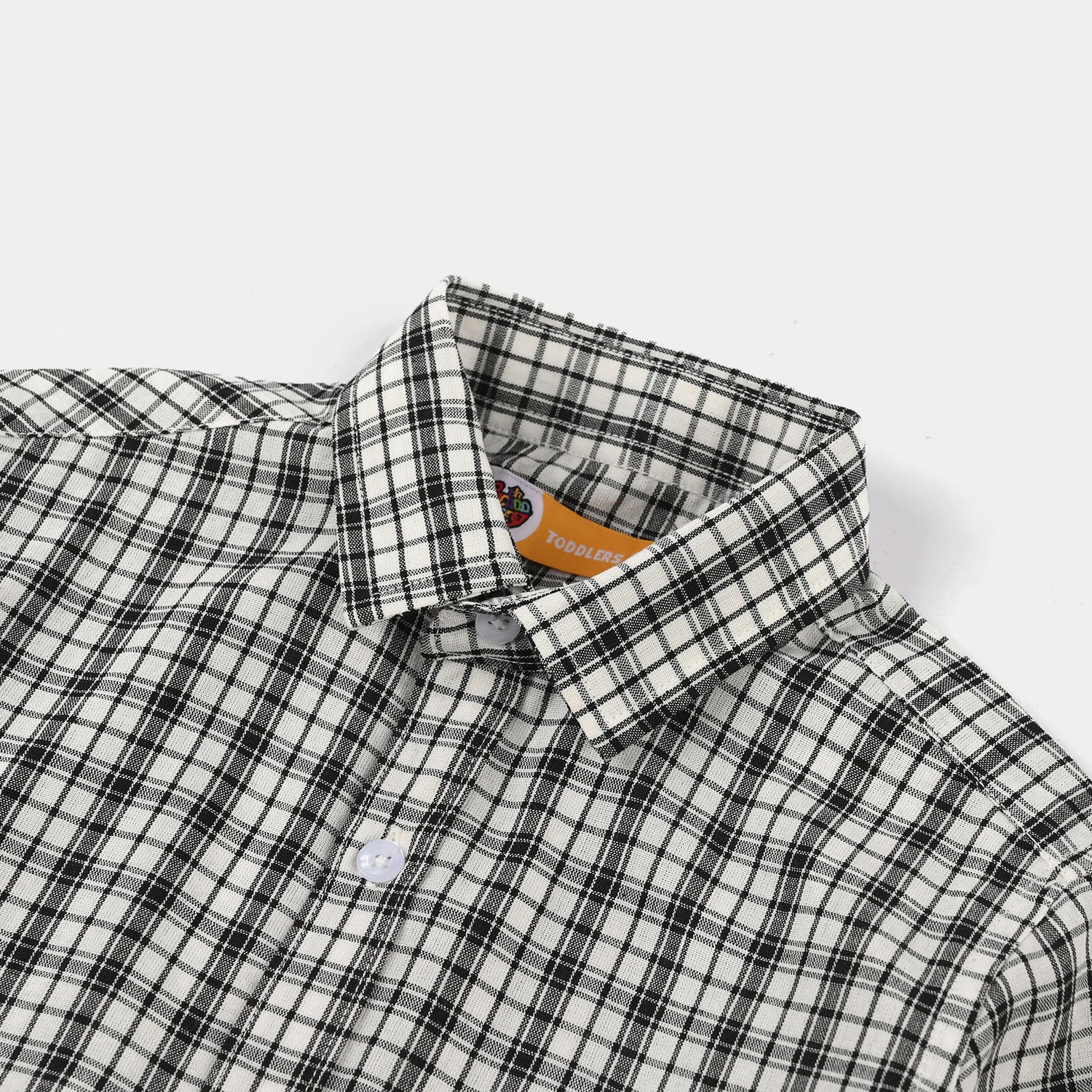 Boys Yarn Dyed Shirt (Basic Check) - White/Black - Image 6