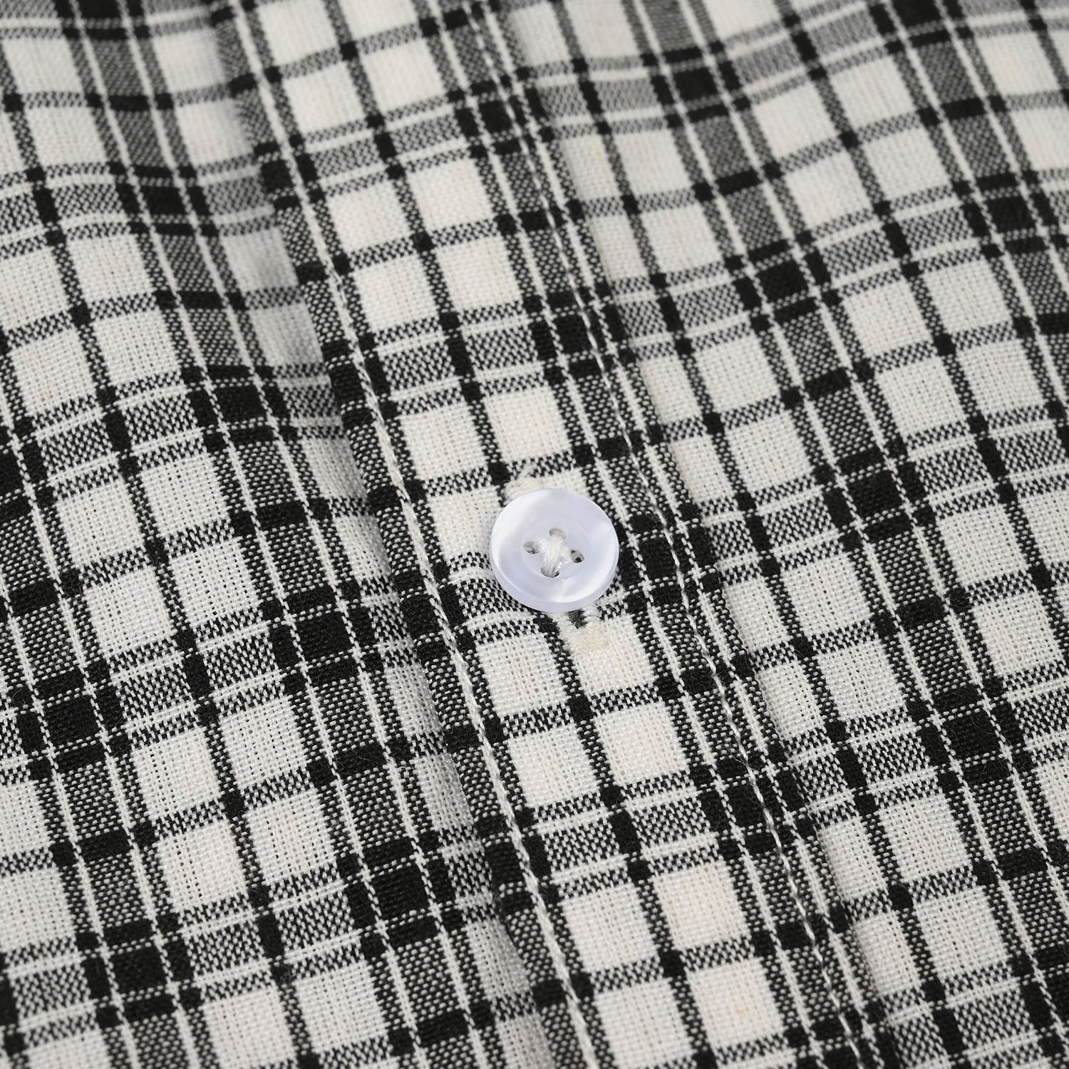 Boys Yarn Dyed Shirt (Basic Check) - White/Black - Image 7