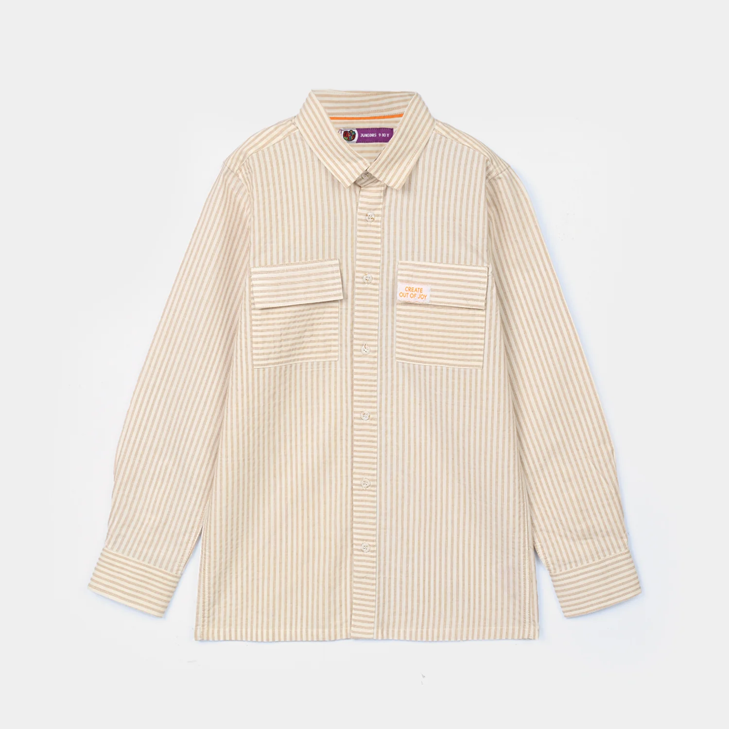 Boys Yarn Dyed Shirt - Light Brown