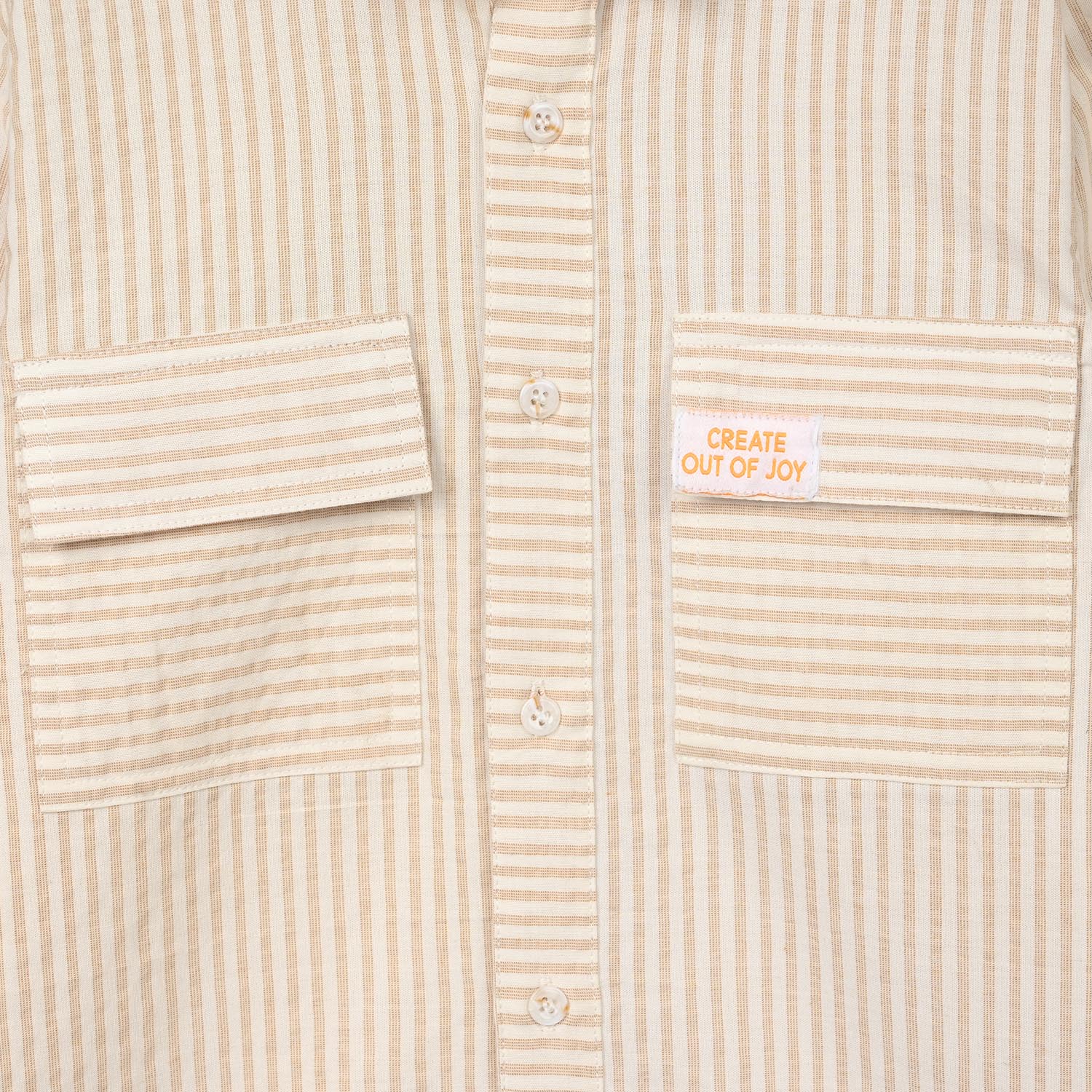 Boys Yarn Dyed Shirt - Light Brown - Image 2