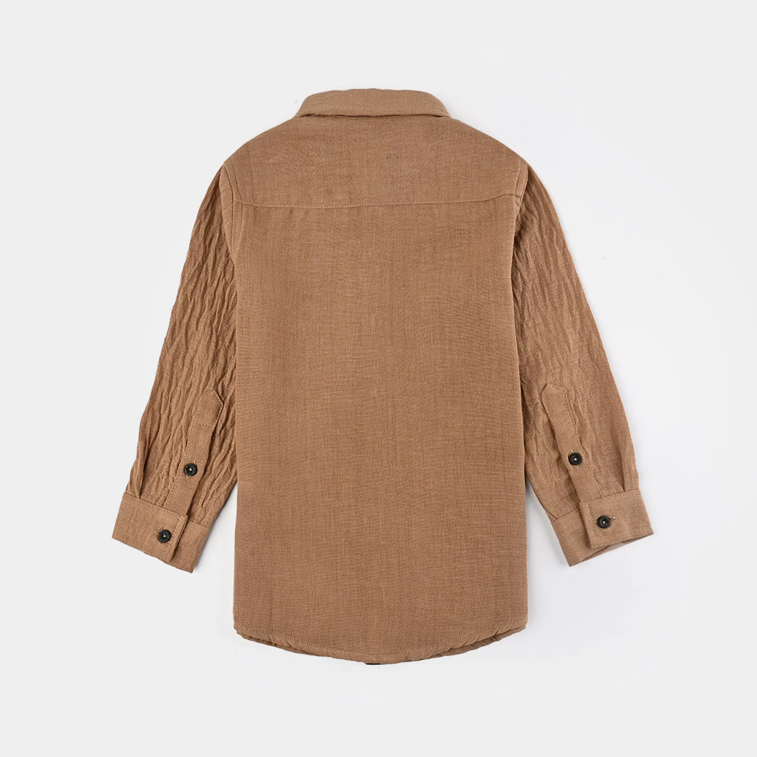 Boys Yarn Dyed Shirt - Brown - Image 3