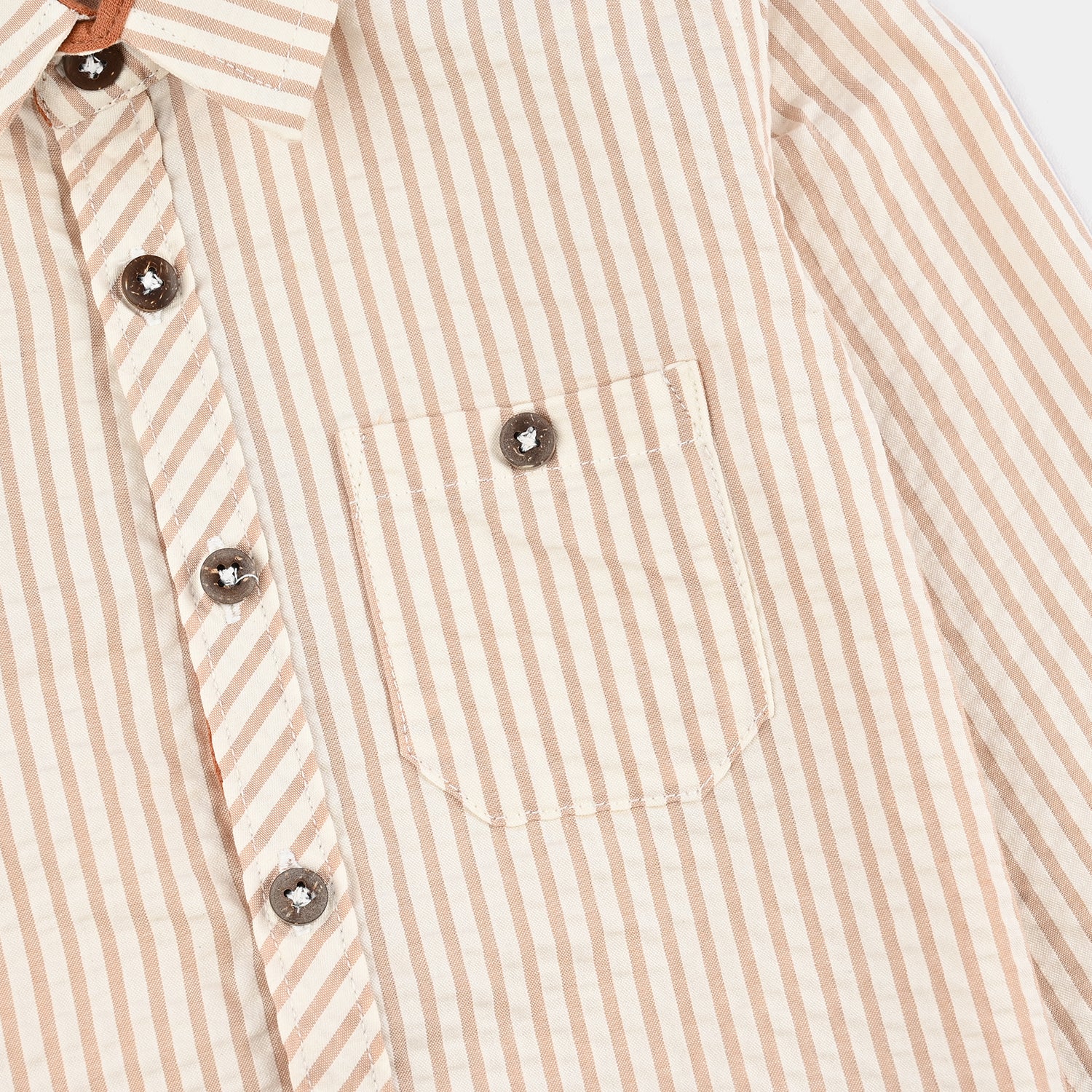 Boys Yarn Dyed Shirt Stripes - Brown - Image 3