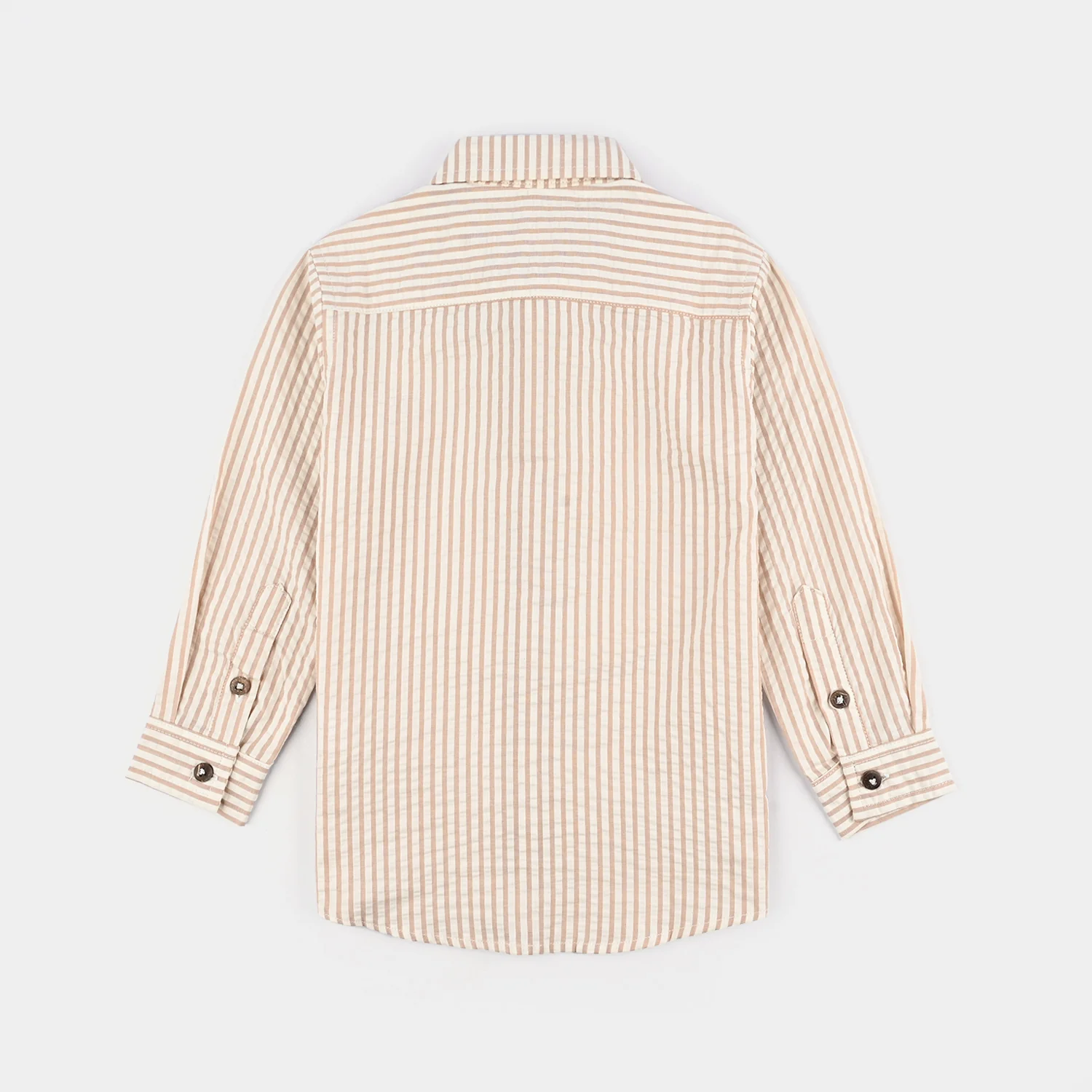Boys Yarn Dyed Shirt Stripes - Brown - Image 4