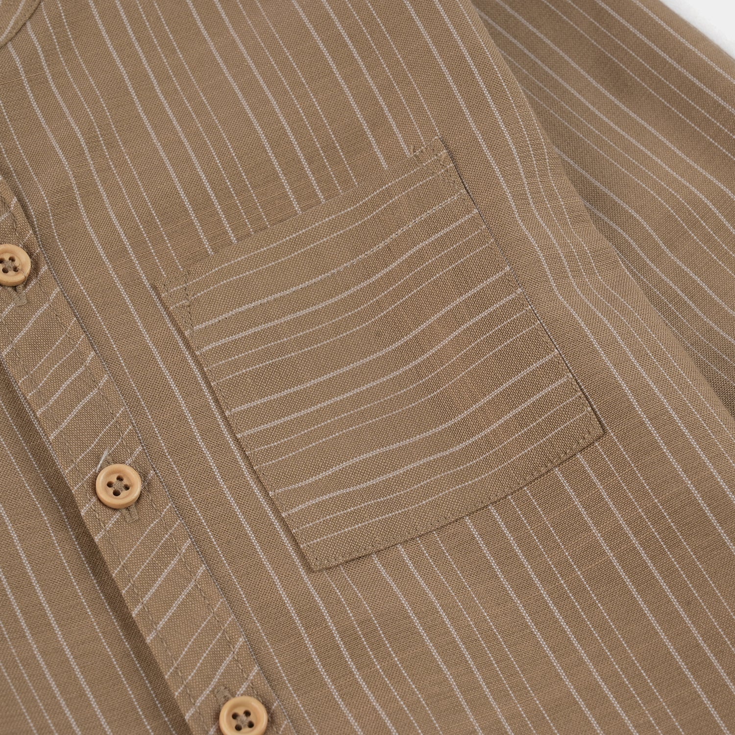 Boys Yarn Dyed Shirt - Brown - Image 3