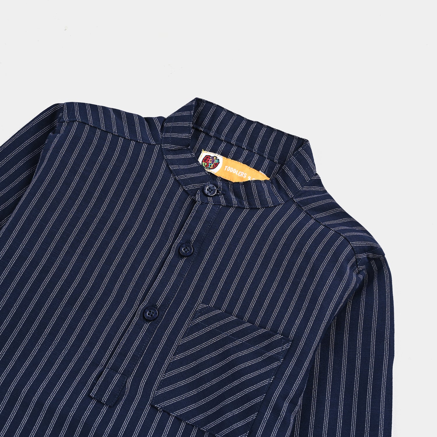 Boys Yarn Dyed Shirt - Navy - Image 2