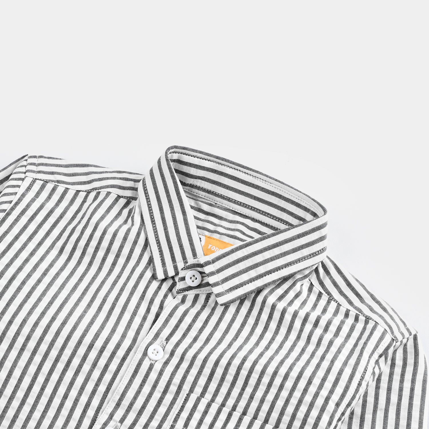 Boys Yarn Dyed Shirt Stripes - Grey - Image 2
