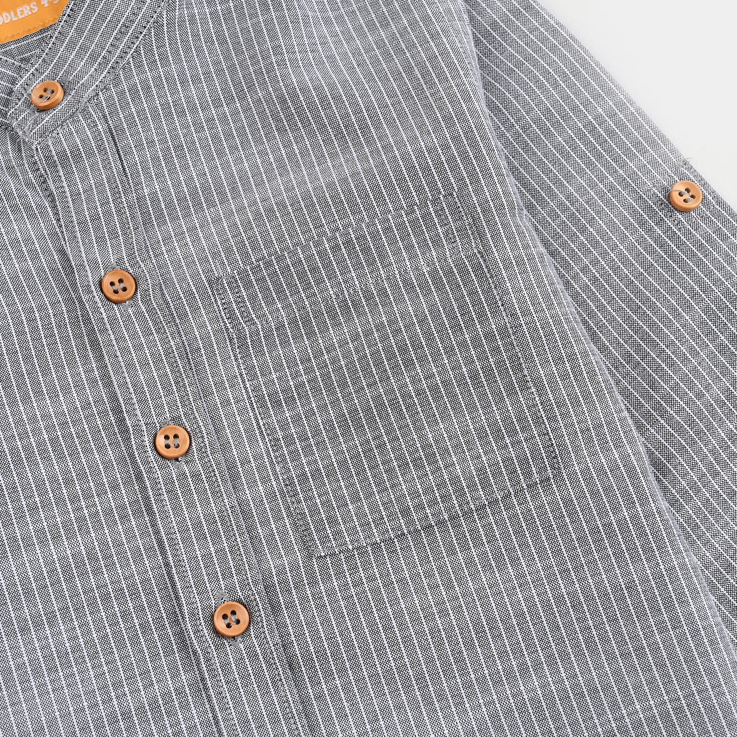 Boys Yarn Dyed Shirt F/S (Textured Stripe)-GREY - Image 2