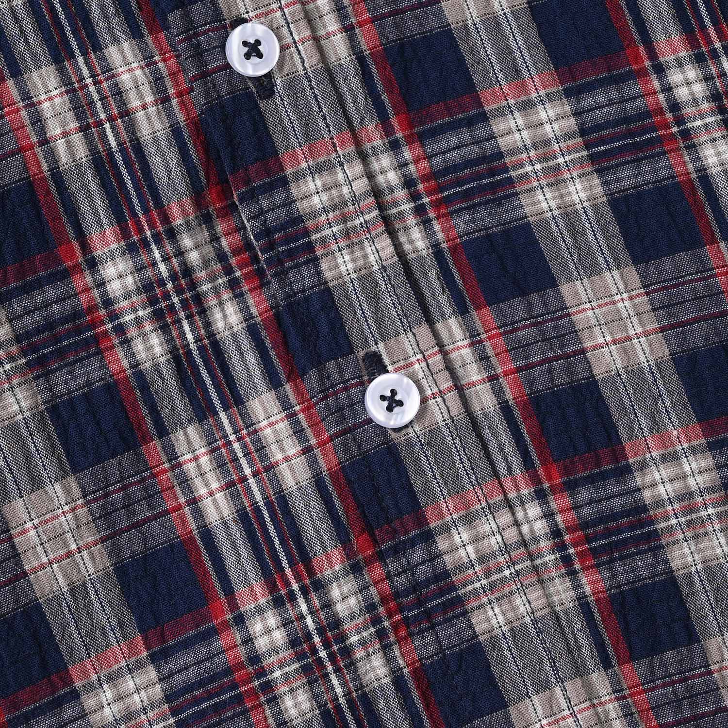 Boys Yarn Dyed Checked Shirt - Blue - Image 2