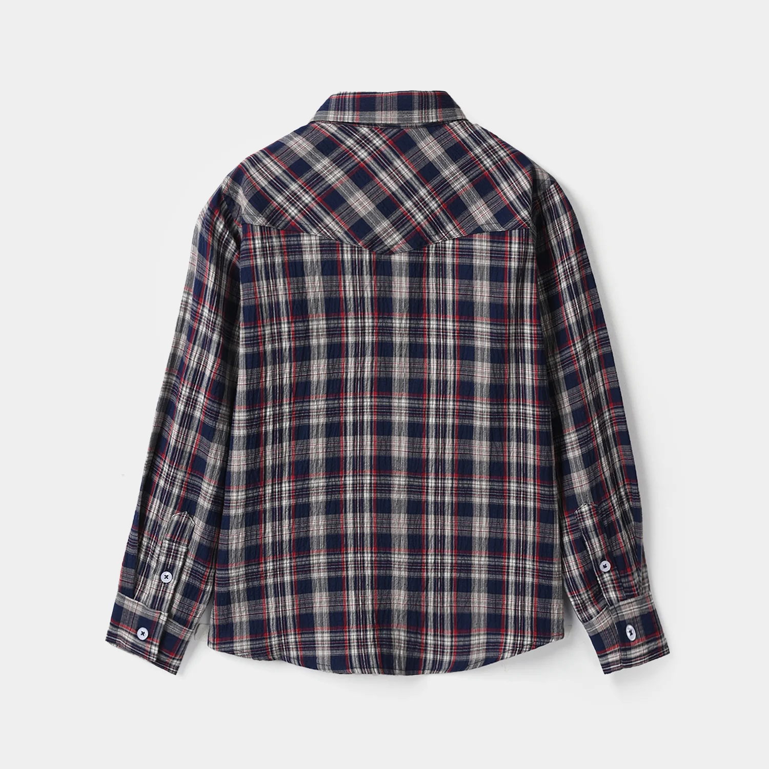 Boys Yarn Dyed Checked Shirt - Blue - Image 3