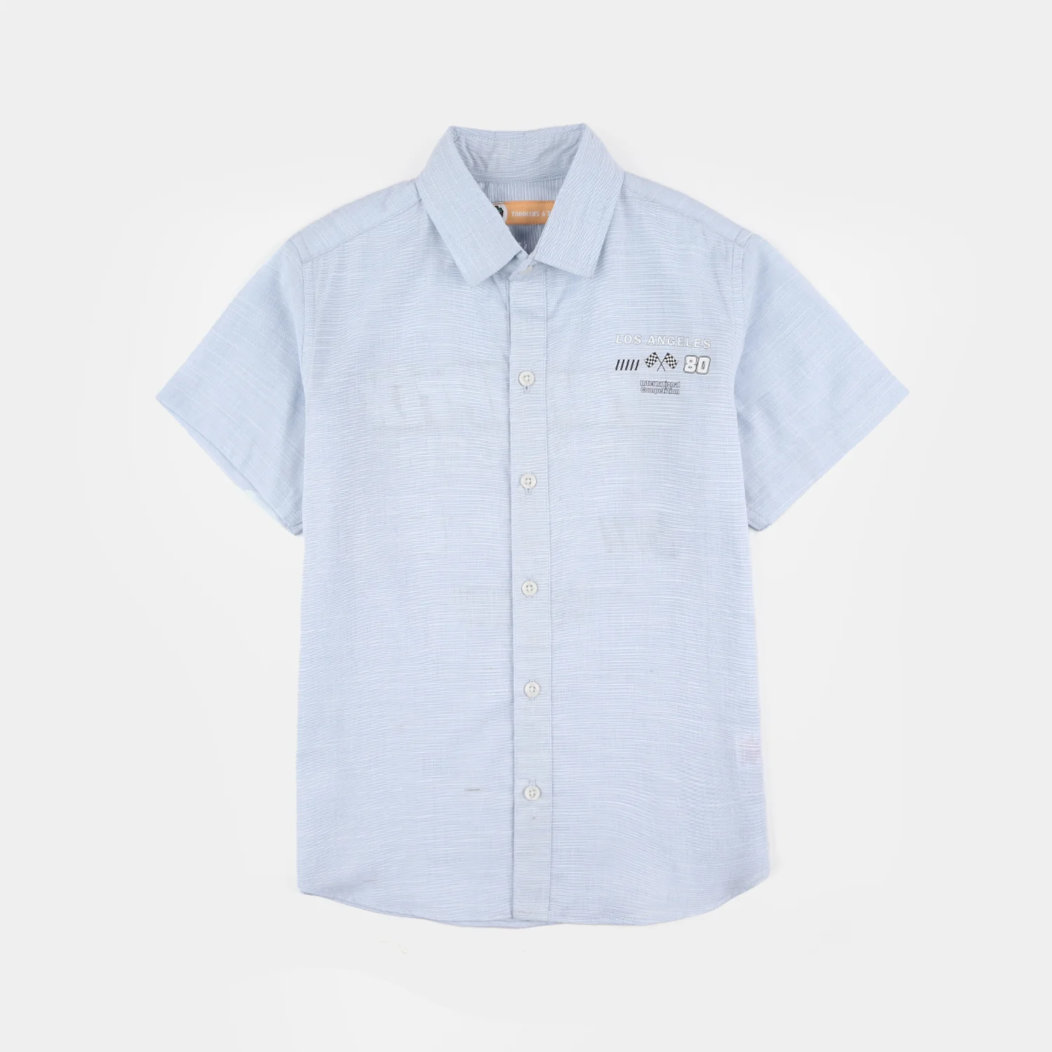 Boys Yarn Dyed Shirt (Grand Prix) - Blue