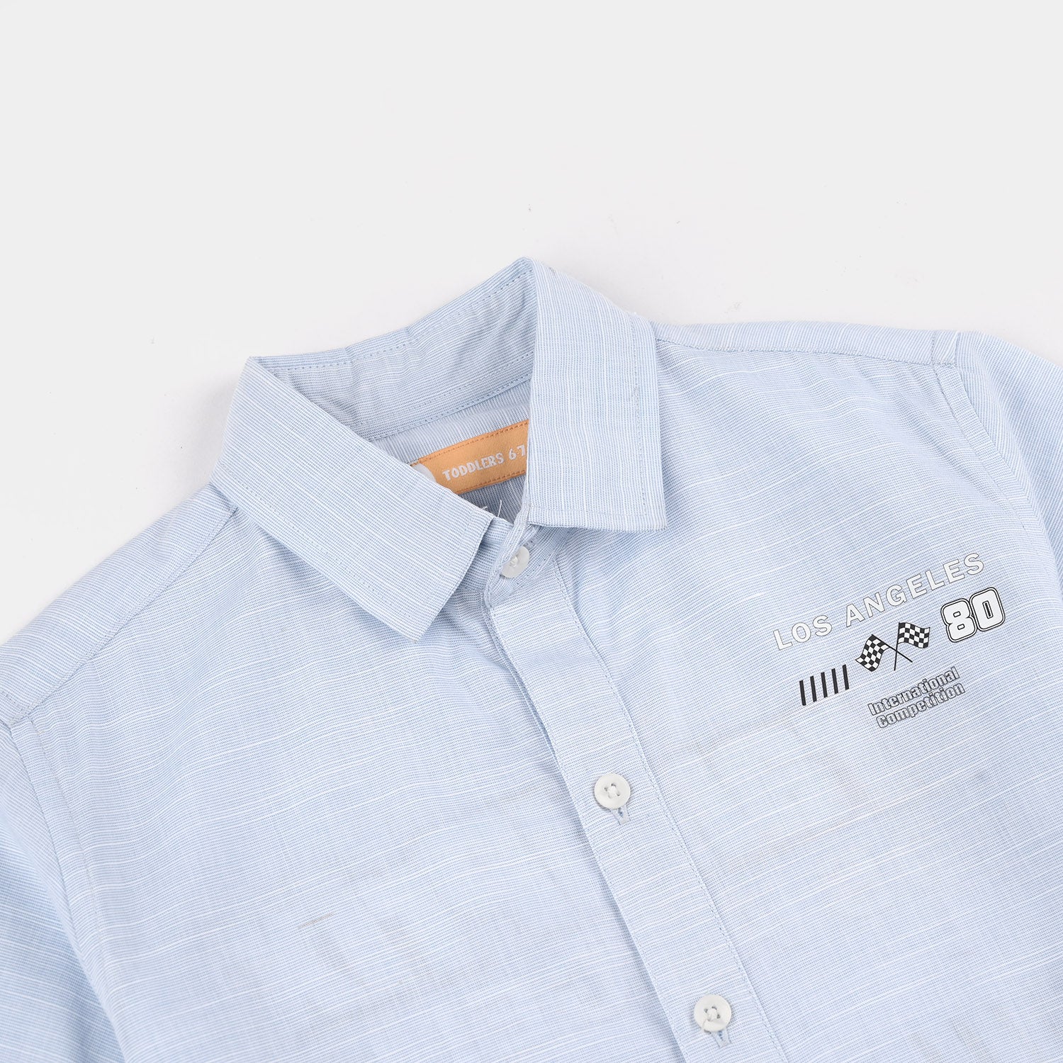 Boys Yarn Dyed Shirt (Grand Prix) - Blue - Image 2