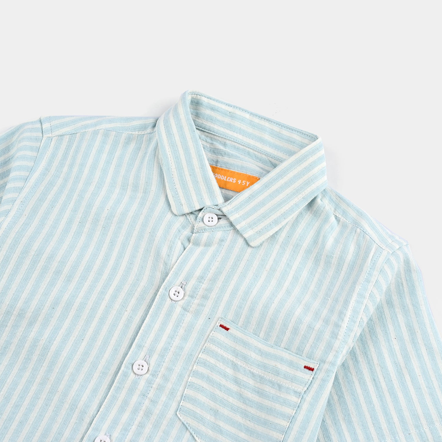 Boys Yarn Dyed Shirt H/S (Blue Waves) - L/BLUE - Image 2