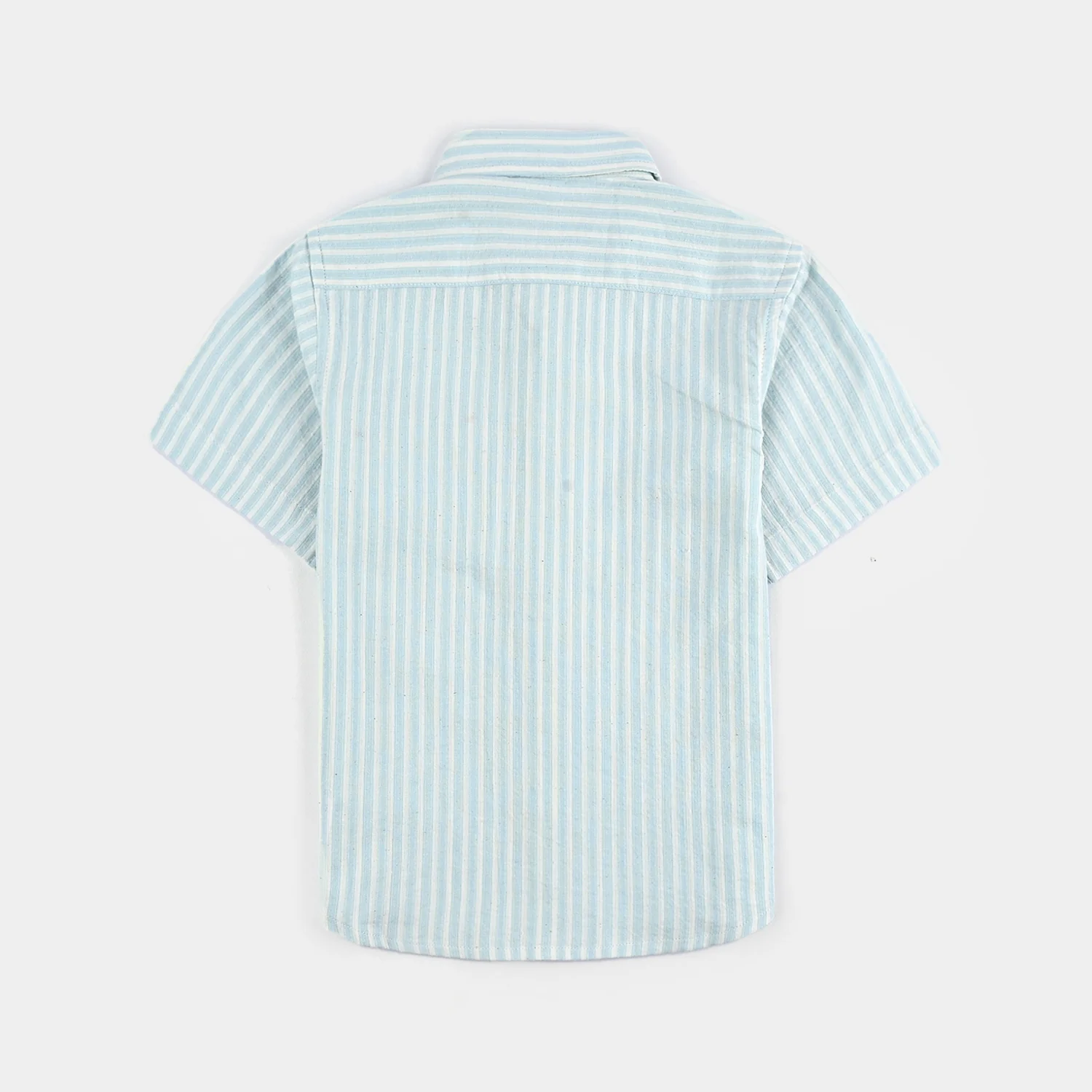Boys Yarn Dyed Shirt H/S (Blue Waves) - L/BLUE - Image 4