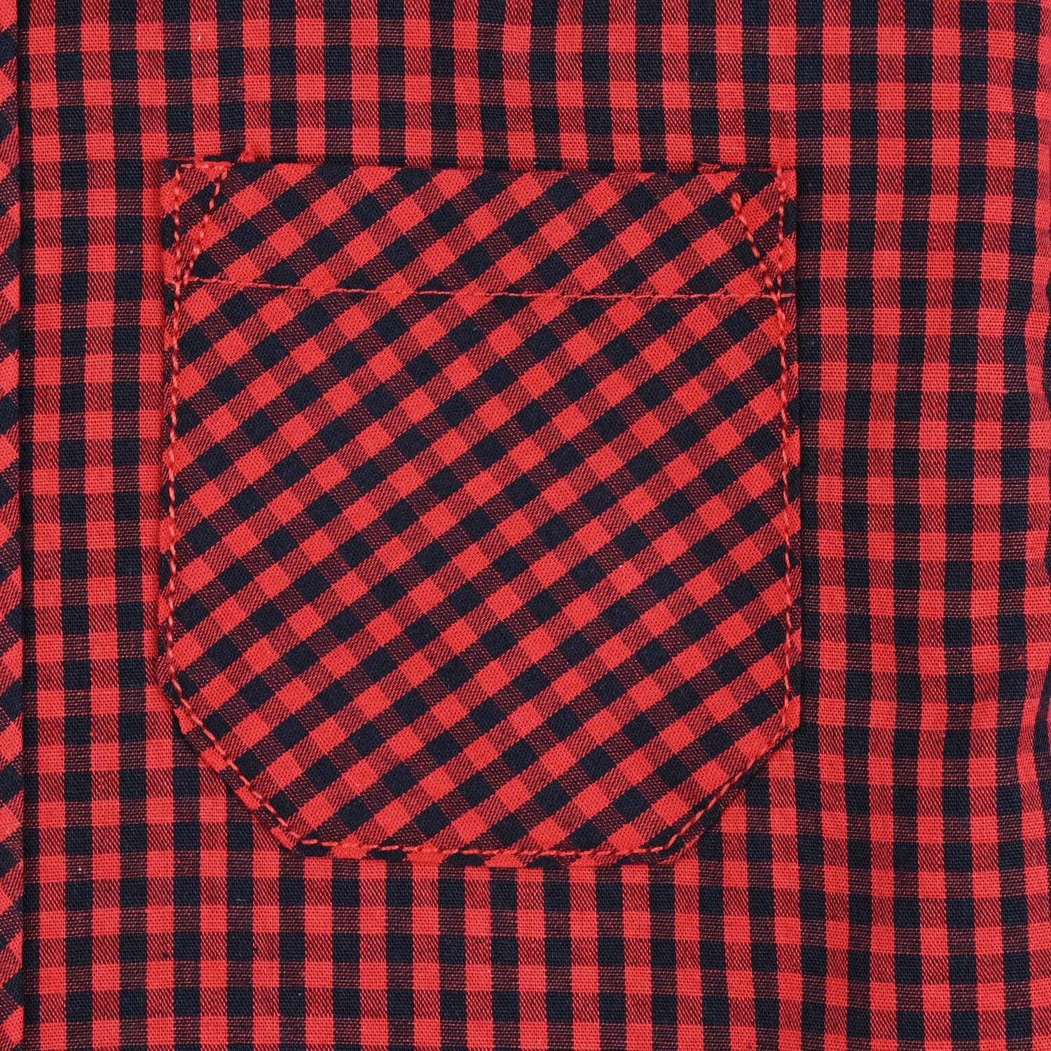 Boys Yarn Dyed Shirt - Red - Image 4