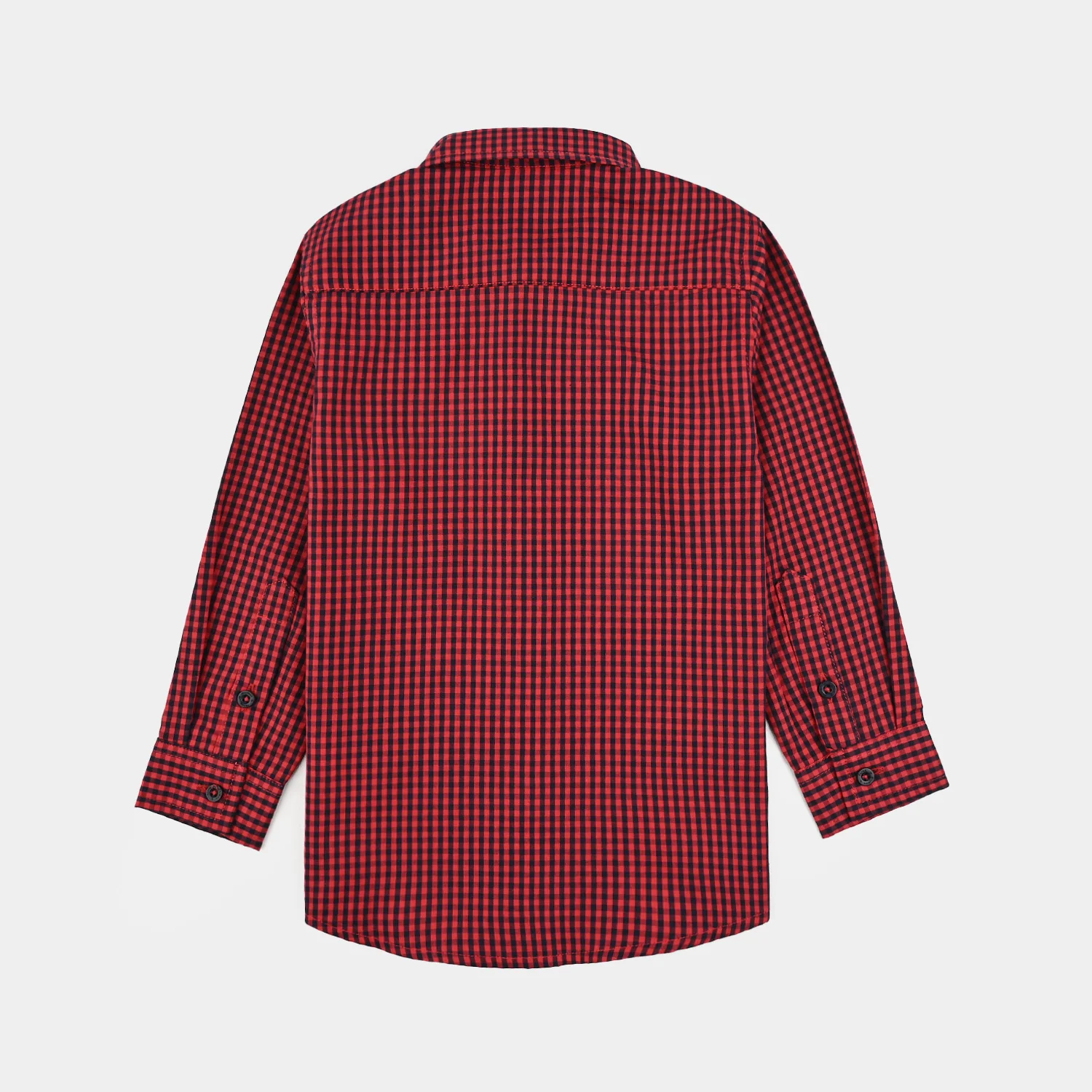 Boys Yarn Dyed Shirt - Red - Image 5