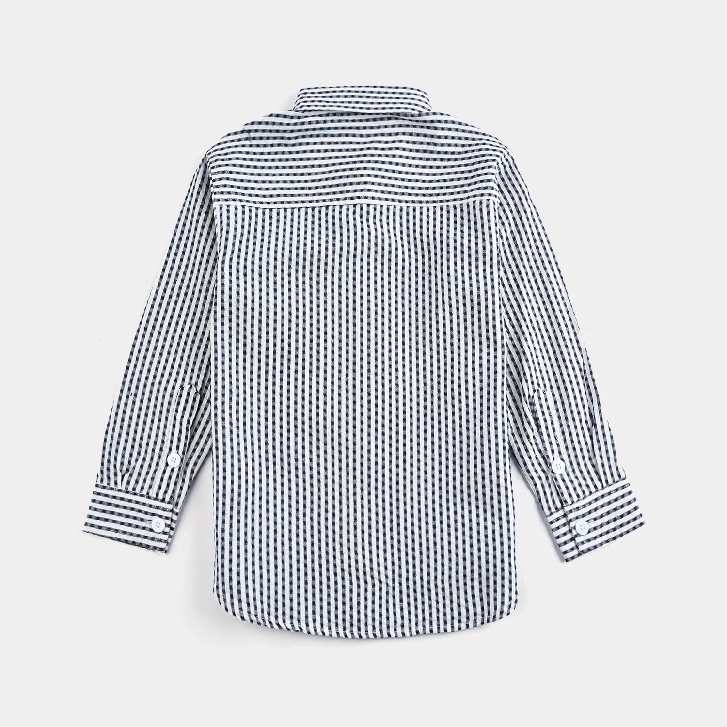 Boys Yarn Dyed Shirt - White - Image 4