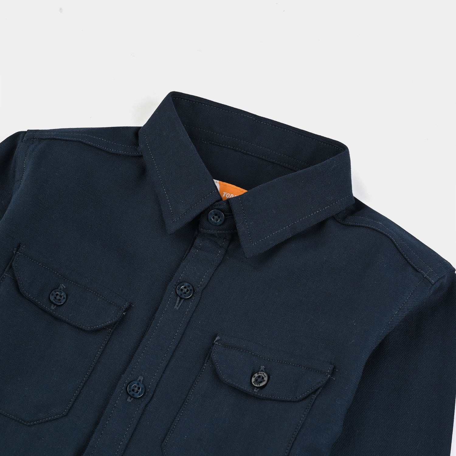 Boys Yarn Dyed Shirt - Navy - Image 2