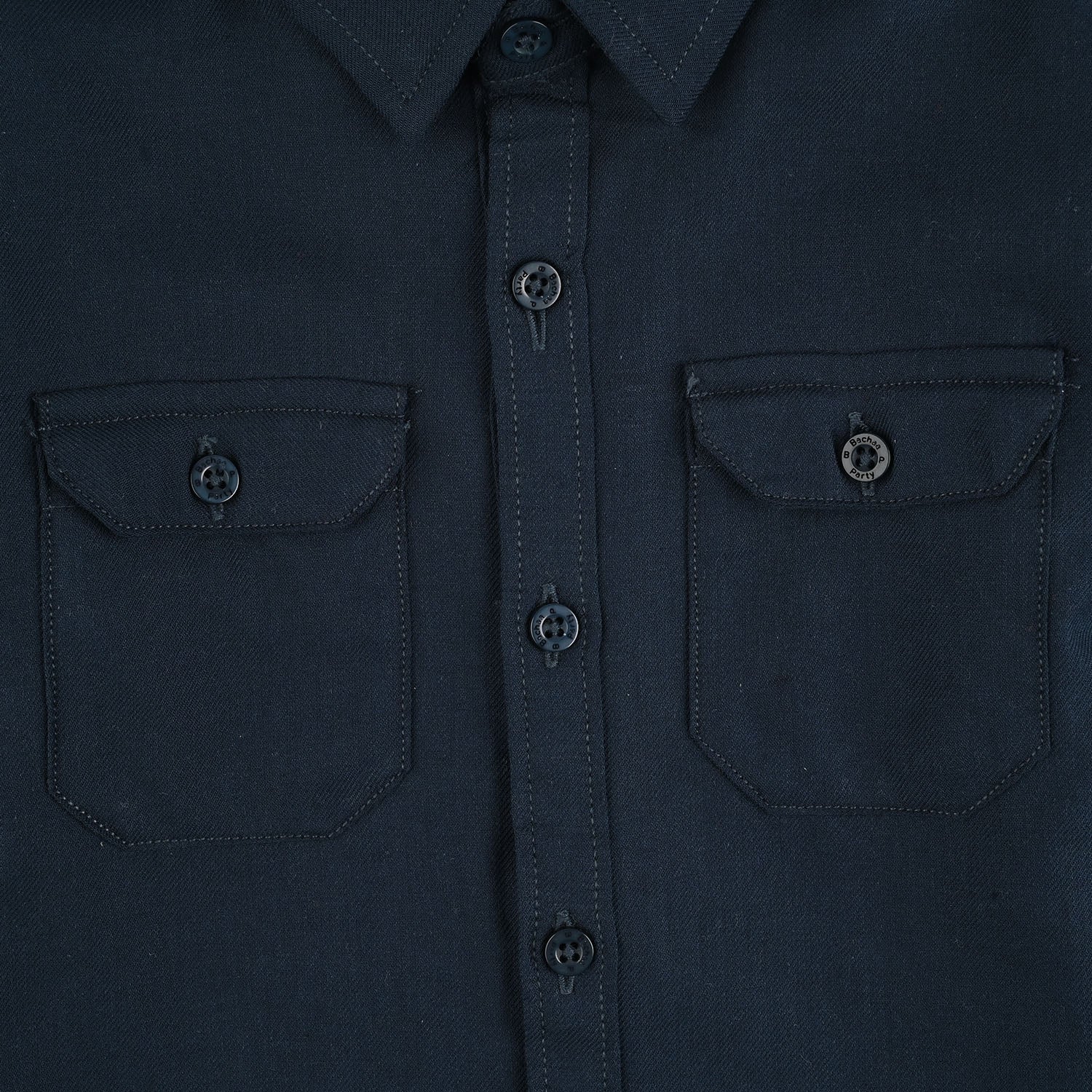 Boys Yarn Dyed Shirt - Navy - Image 3