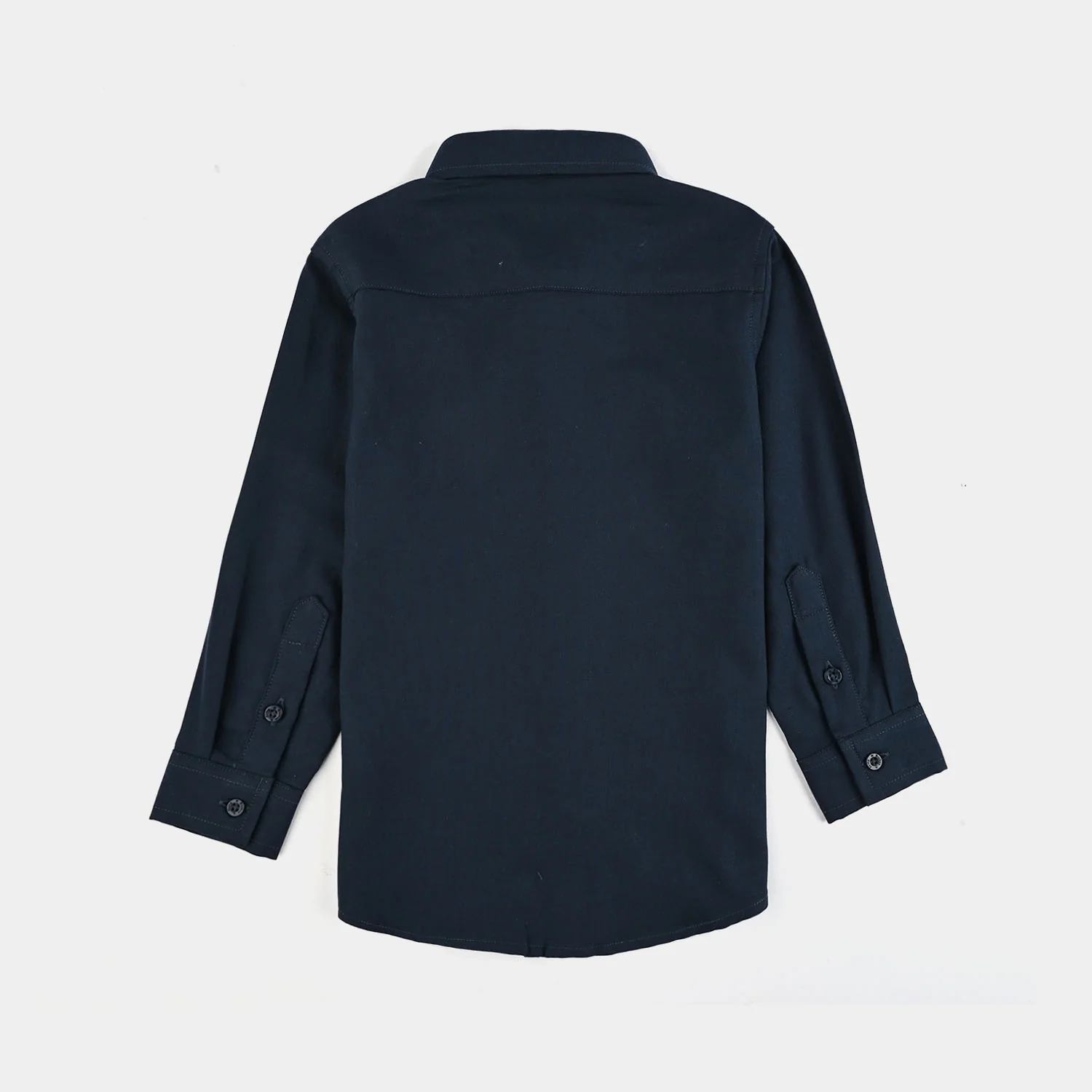 Boys Yarn Dyed Shirt - Navy - Image 4