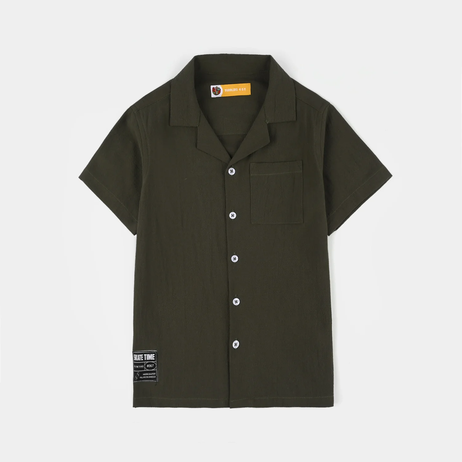 Boys Yarn Dyed Shirt (Skate Time) - Green