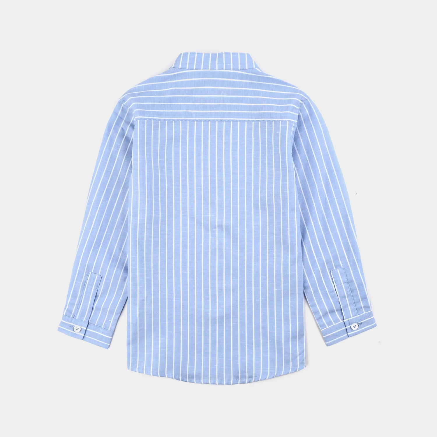Boys Yarn Dyed Shirt (Tunic)-Light Blue - Image 4