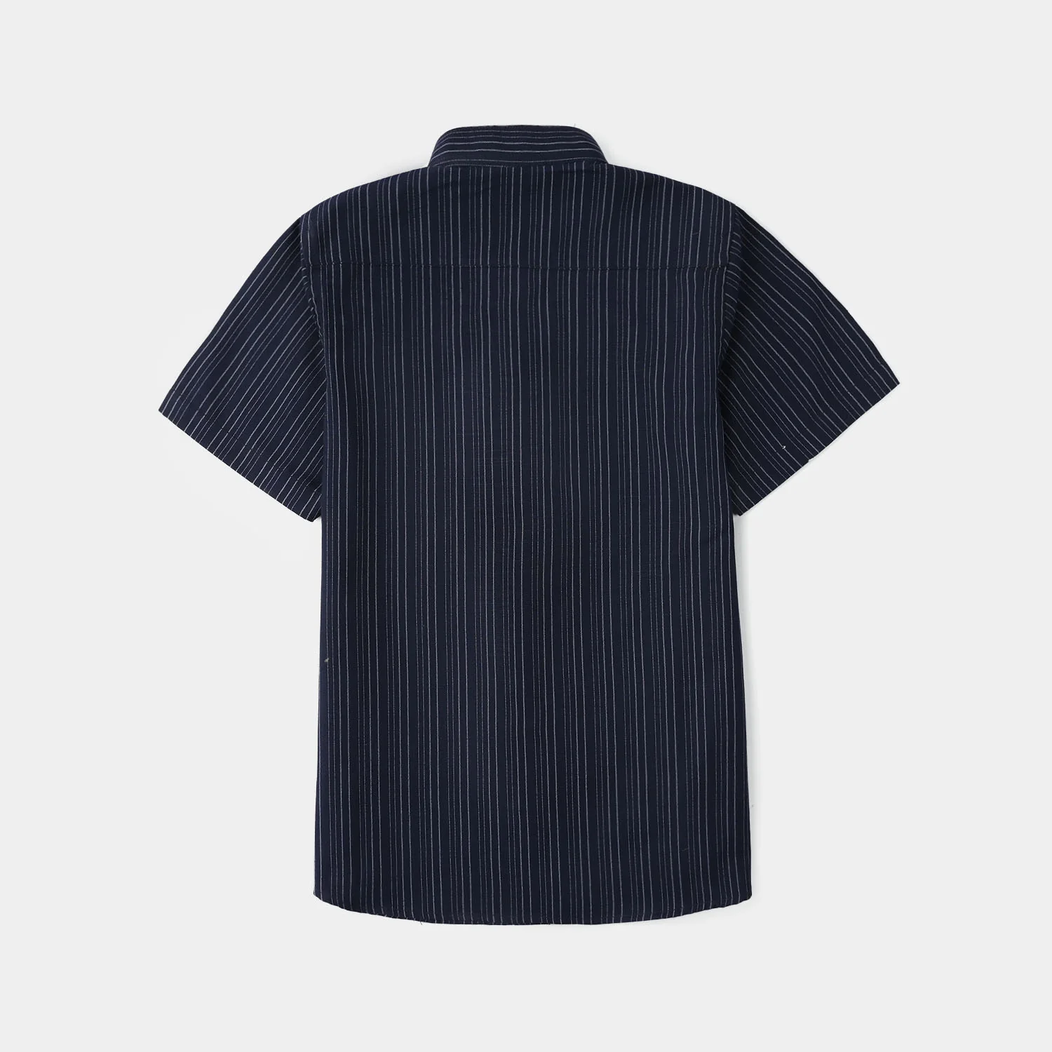 Boys Yarn Dyed Woven Suit (Off White Striper) – Navy - Image 4