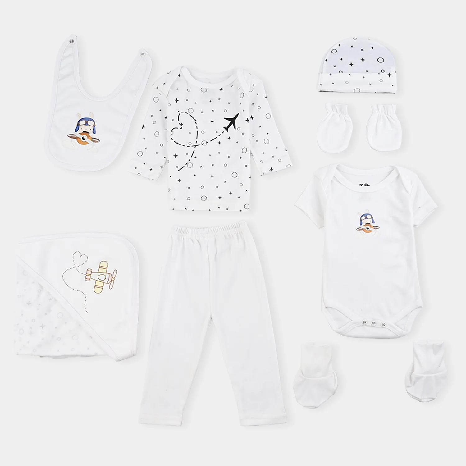 Infant Baby Starter Set Pack of 8 PCs - 0-3M