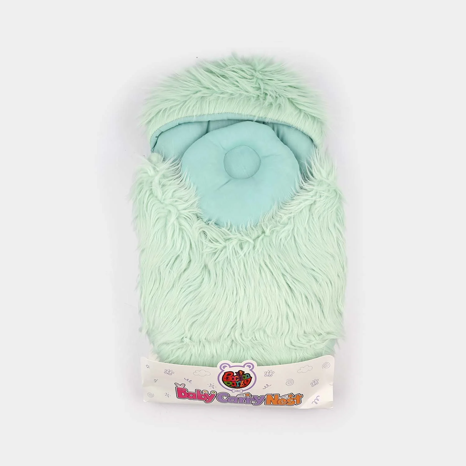 Aqua Fur Baby Carry Nest with Head Pillow - Image 4