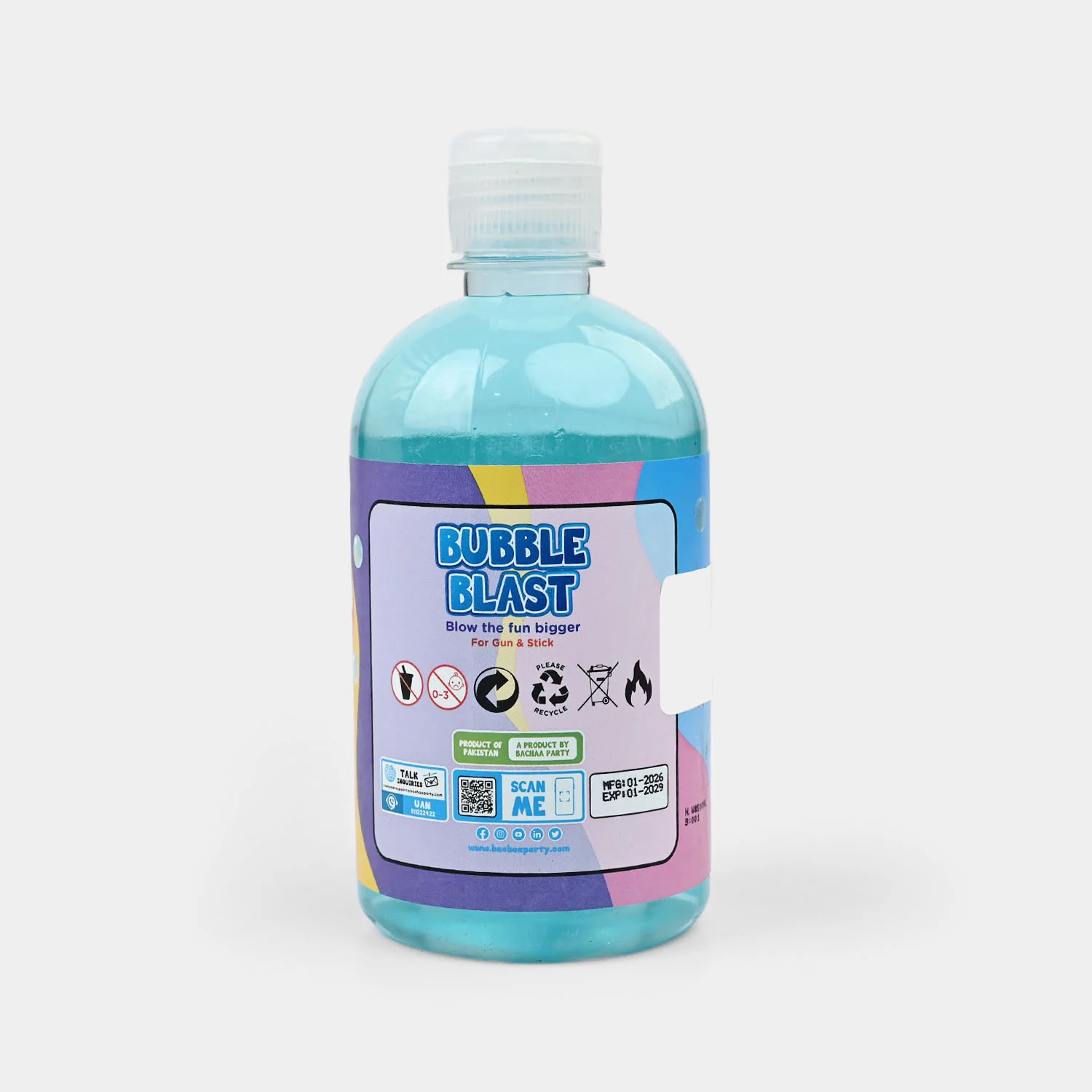 Bubble Liquid Bottle 500ml Blue - Image 3