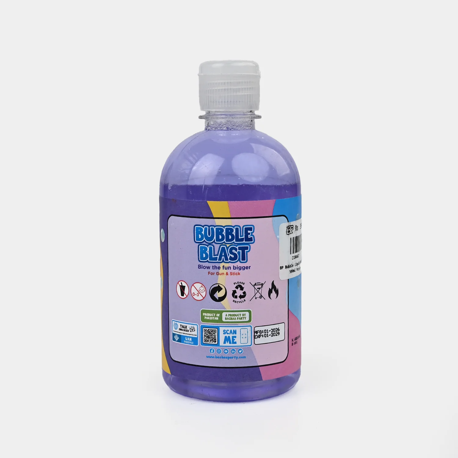 Bubble Liquid Bottle 500ml Purple - Image 3