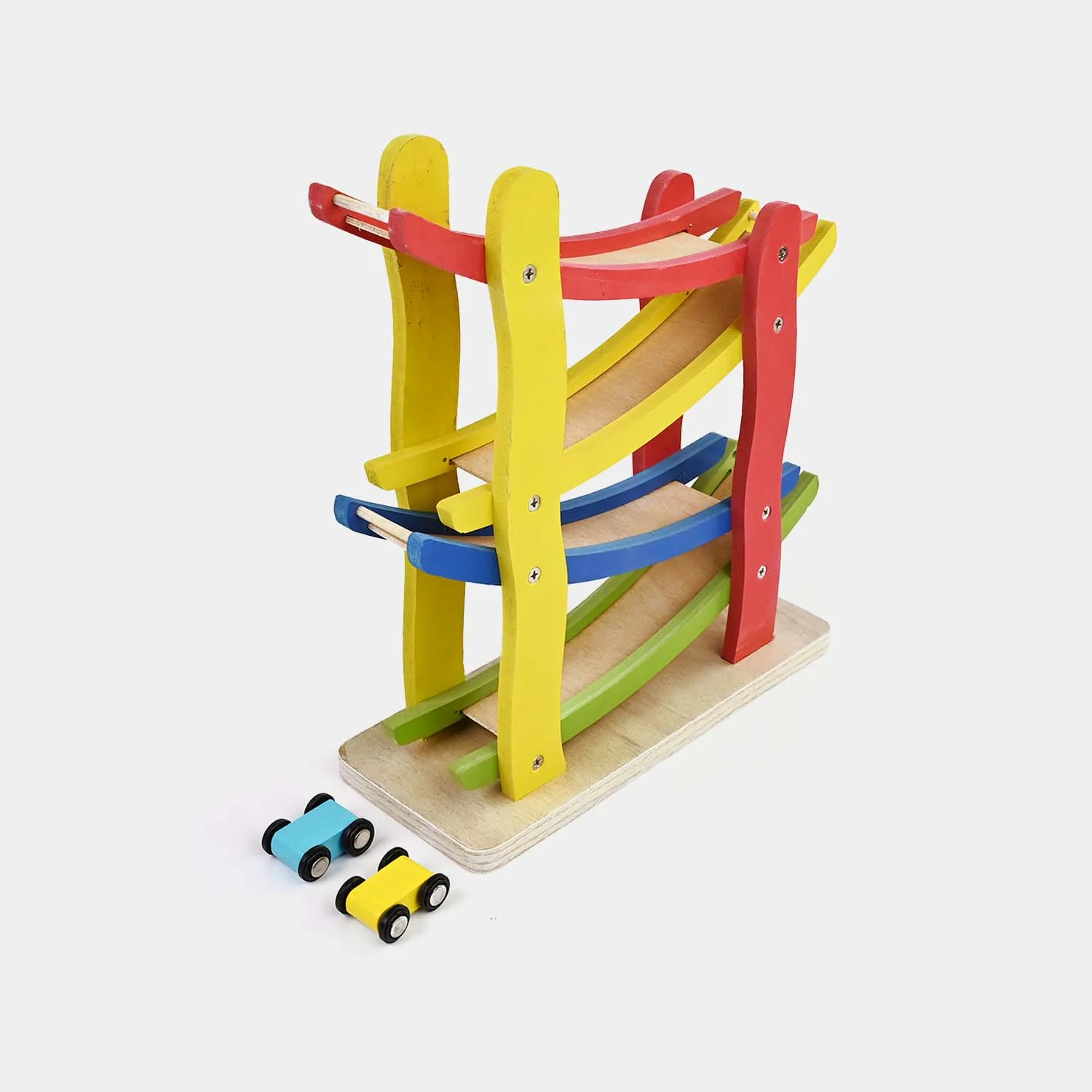 Wooden Zig-Zag Car Ramp Racer for Kids